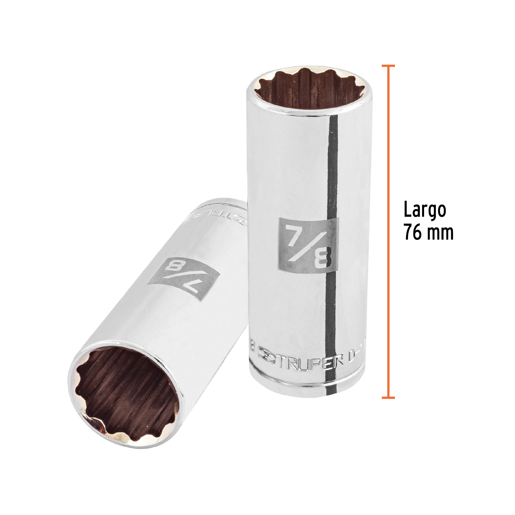 Dado largo de 7/8", 12 puntas, cuadro 1/2", TRUPER TRUPER