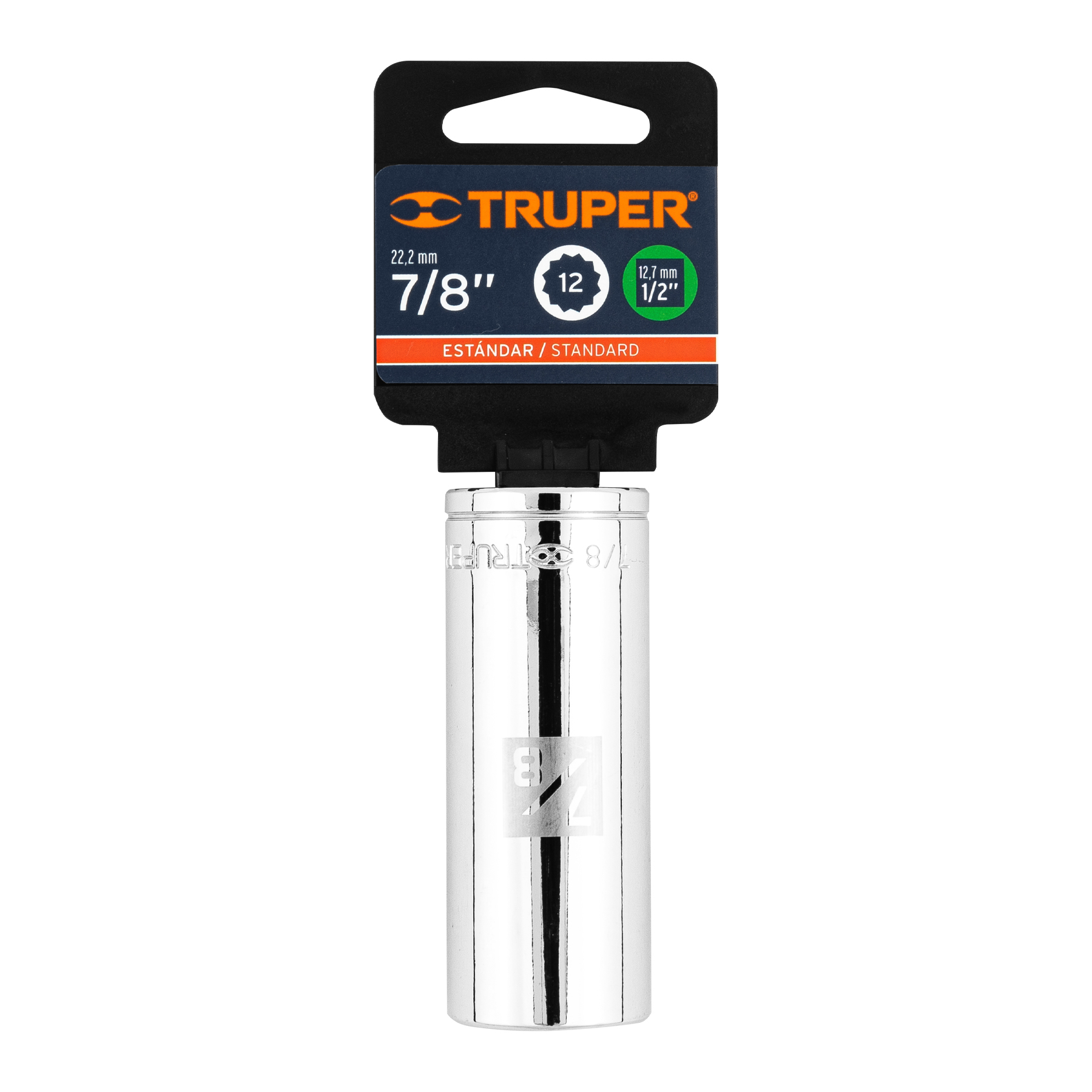 Dado largo de 7/8", 12 puntas, cuadro 1/2", TRUPER TRUPER