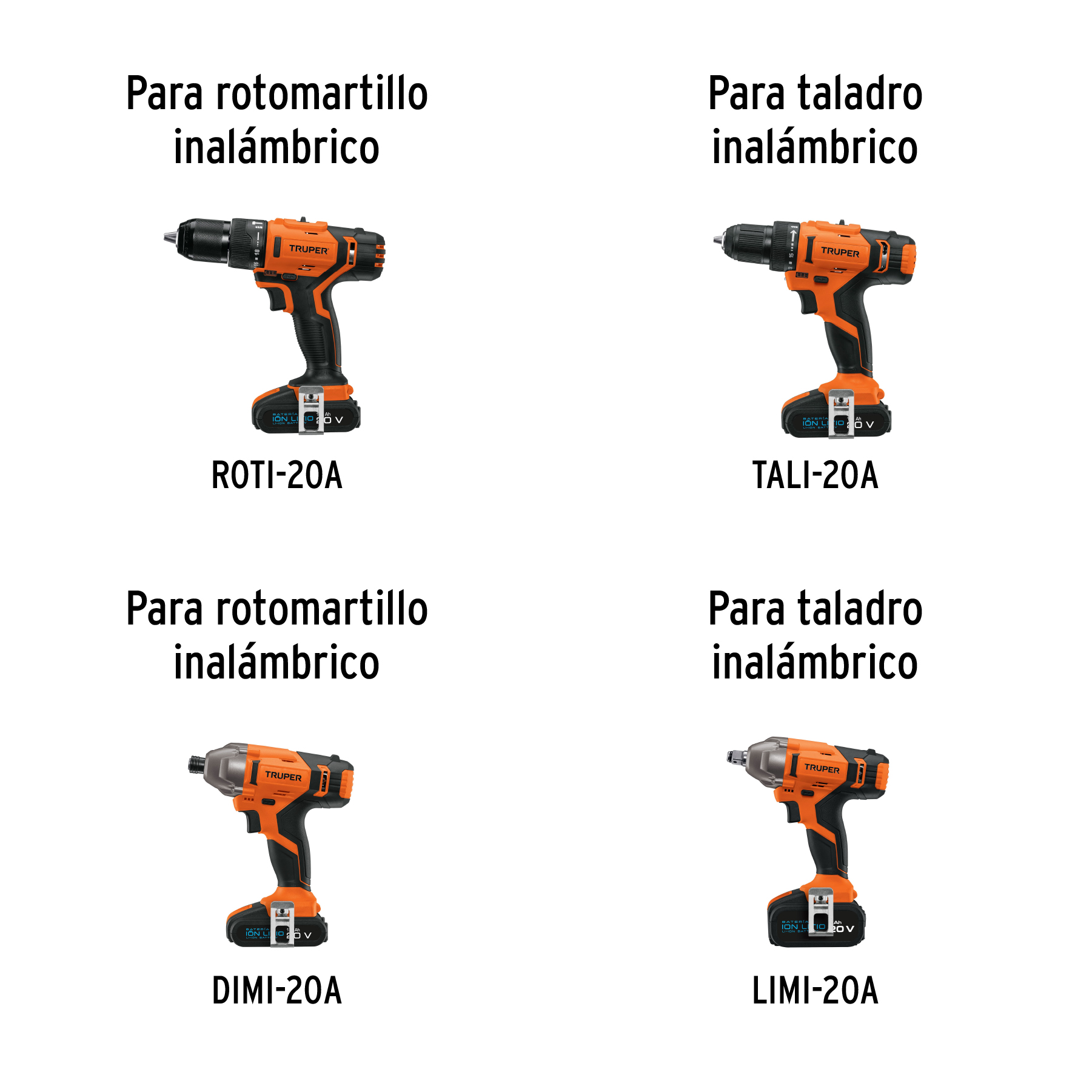 Batería ion litio, 20V, 2 Ah, TRUPER PRO TRUPER