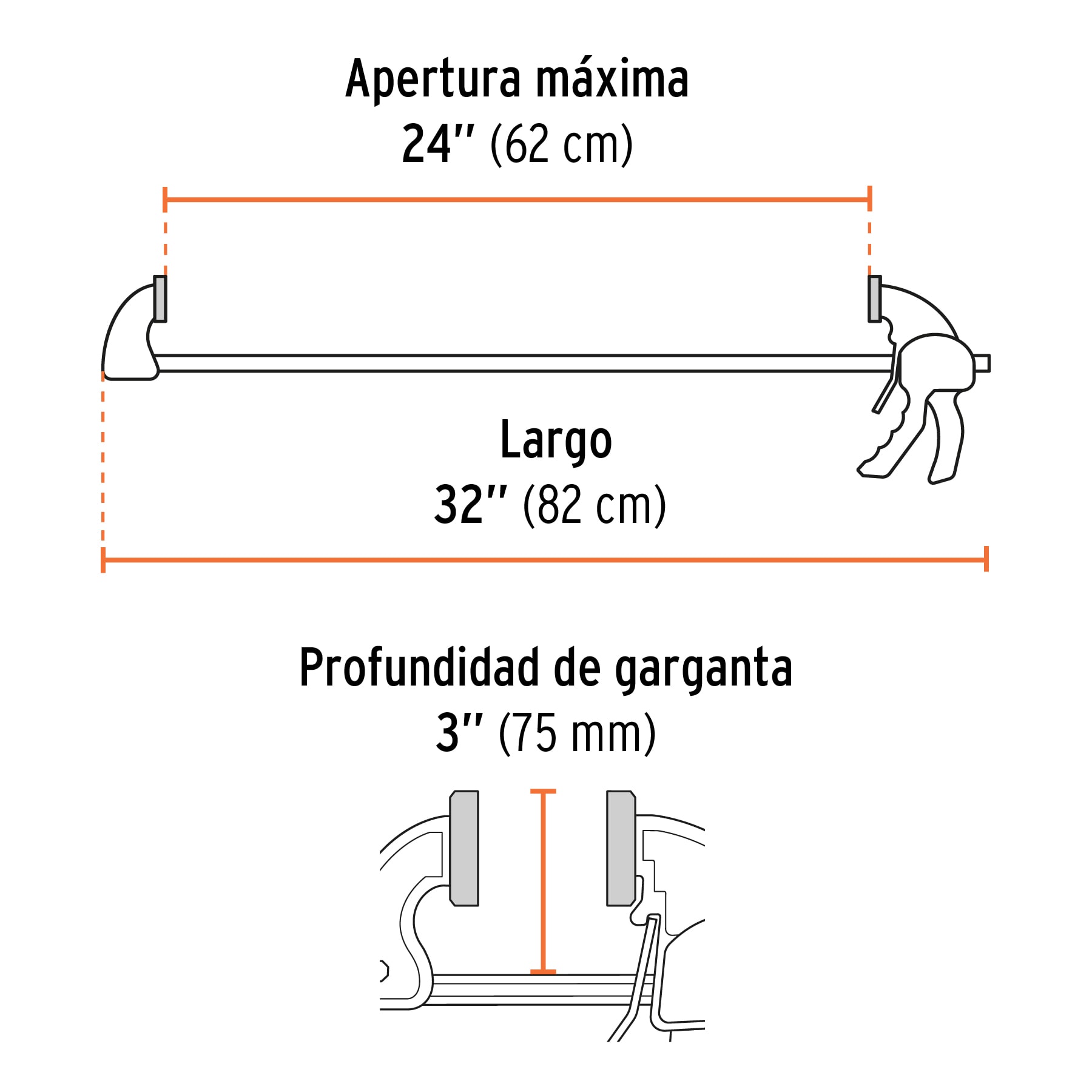 Prensa de ajuste rápido 24" uso rudo, cuerpo nylon, EXPERT TRUPER