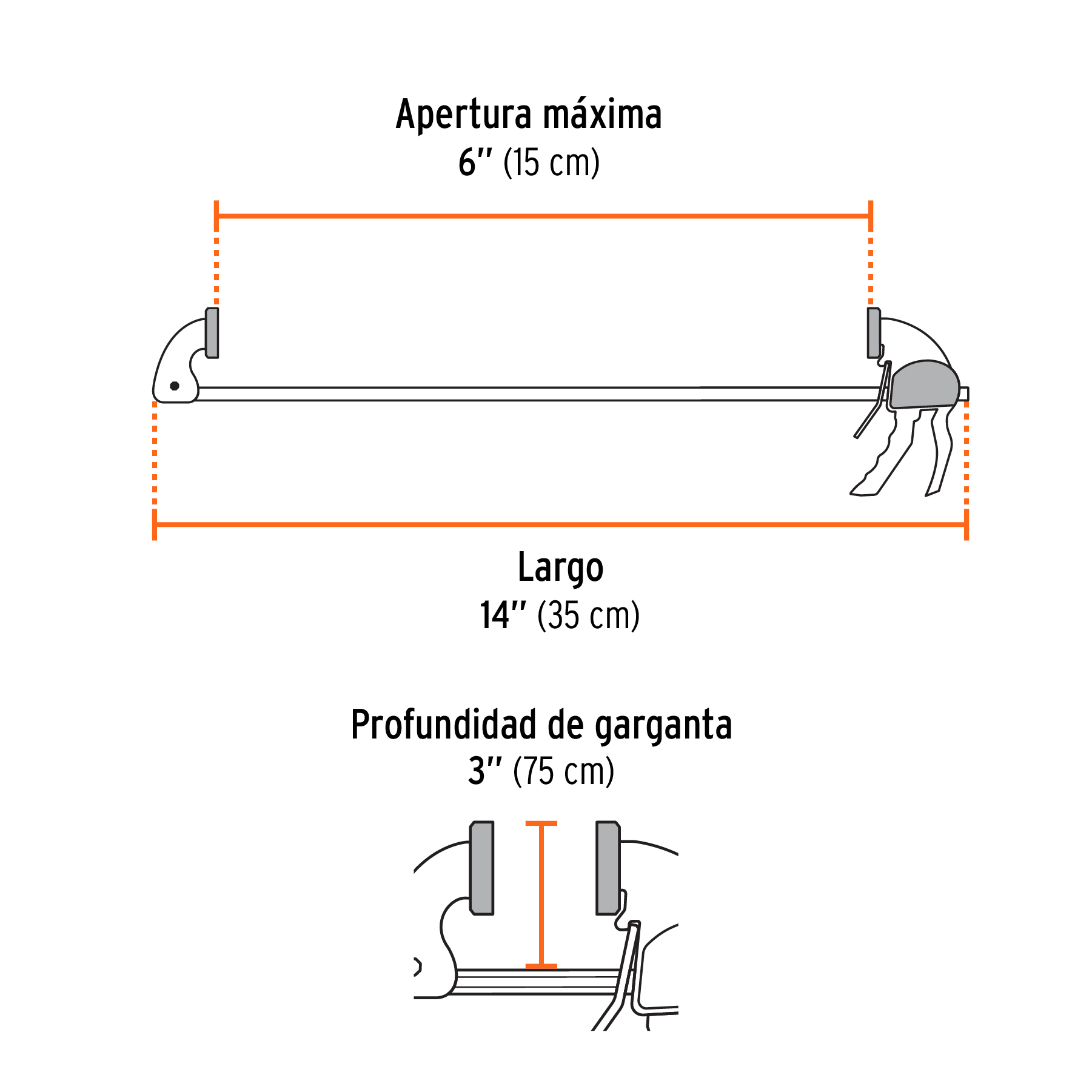 Prensa de ajuste rápido 6" uso rudo, cuerpo nylon, EXPERT TRUPER