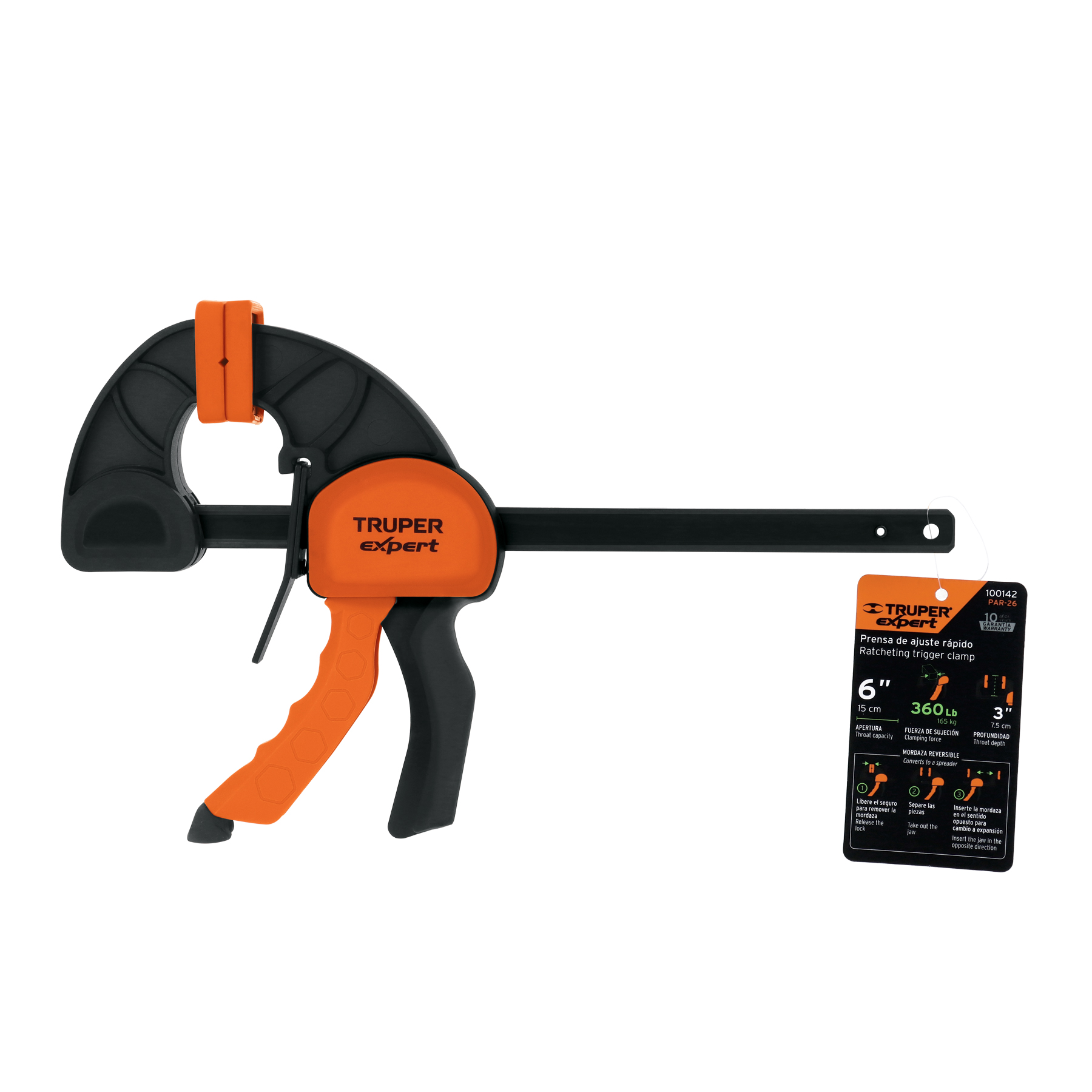 Prensa de ajuste rápido 6" uso rudo, cuerpo nylon, EXPERT TRUPER