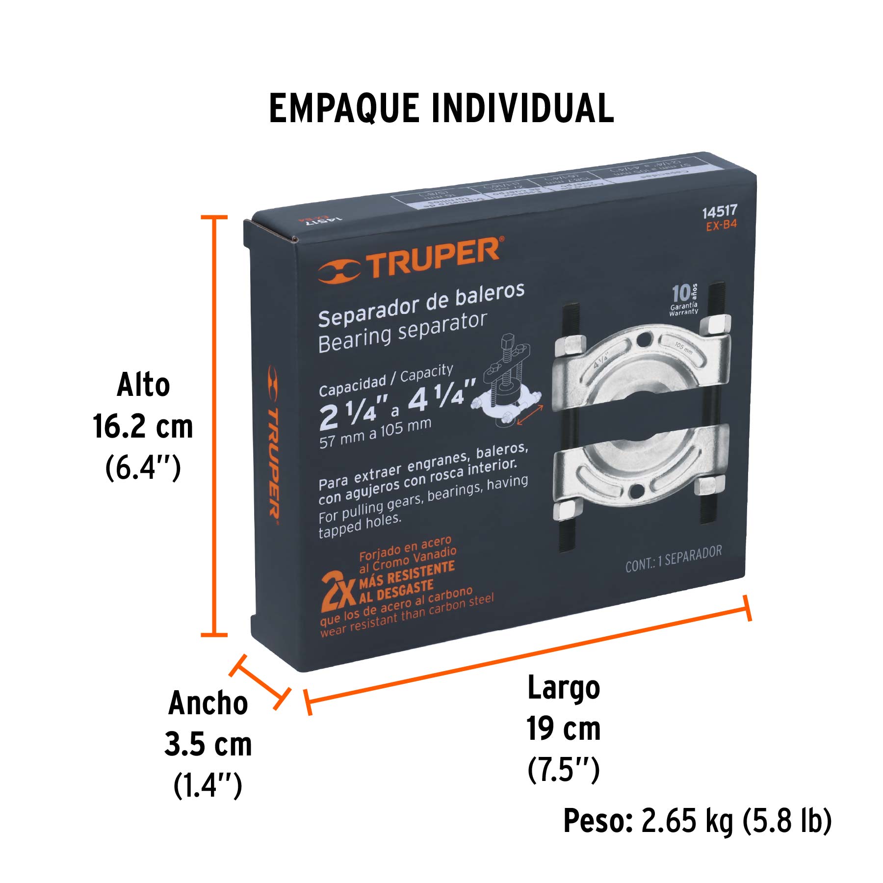 Extractor de baleros de 57 a 108 mm, TRUPER TRUPER
