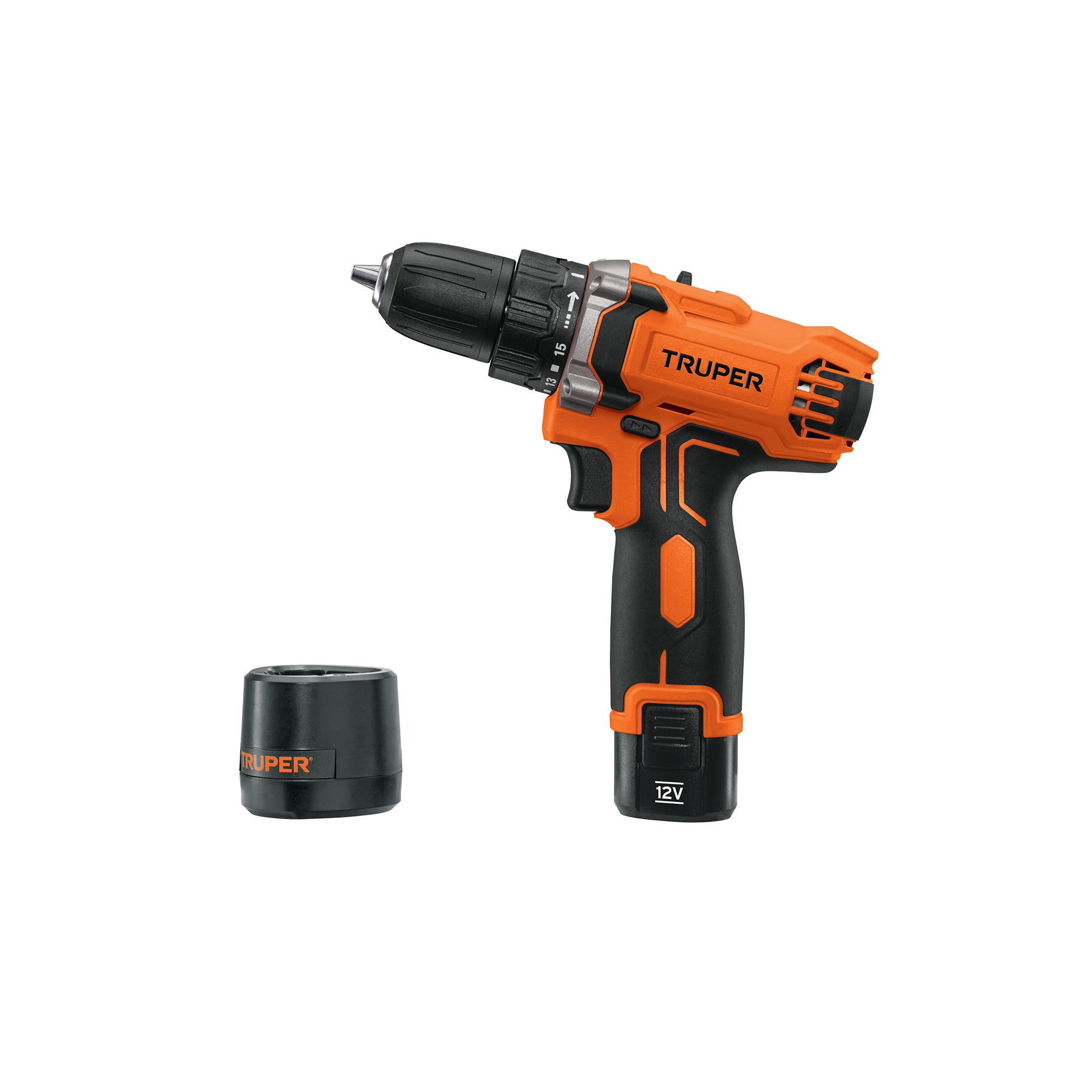 Taladro/destornillador compacto 3/8", 12V, 1 bat 2Ah, PRO TRUPER