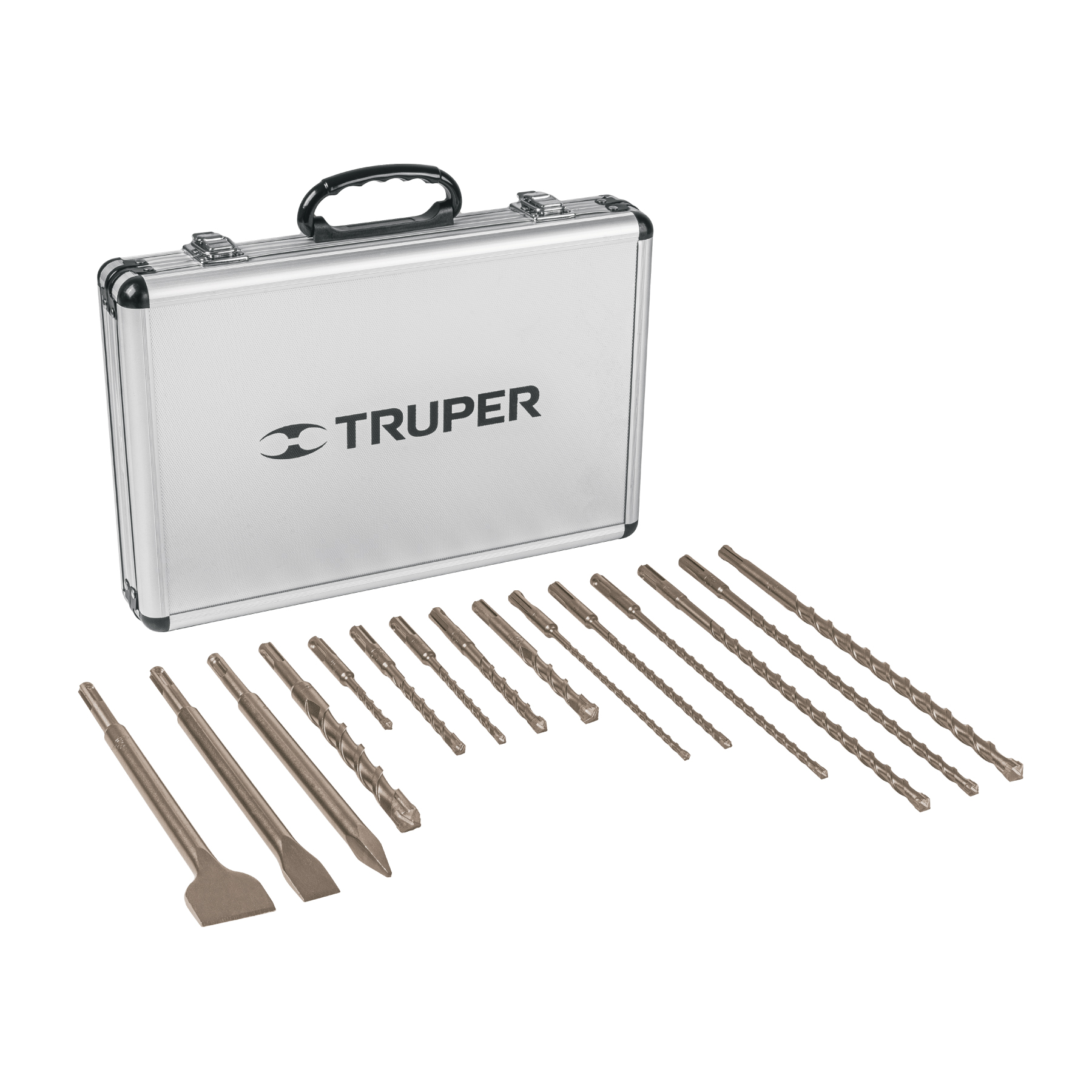 Juego de 15 brocas y cinceles SDS Plus en estuche, TRUPER TRUPER