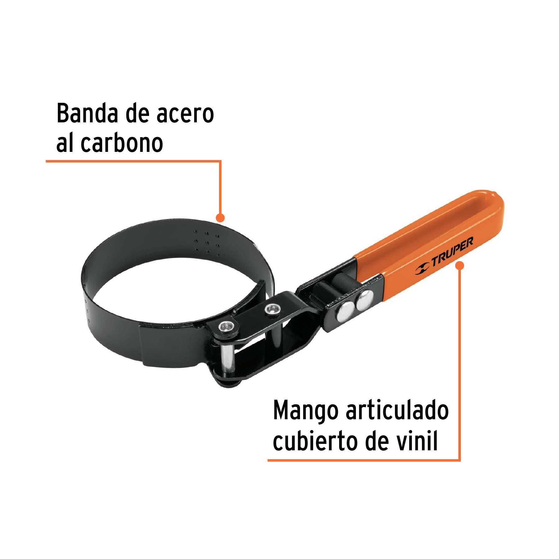 Llave de banda metálica 2-1/2 a 3-1/4" para filtro de aceite TRUPER
