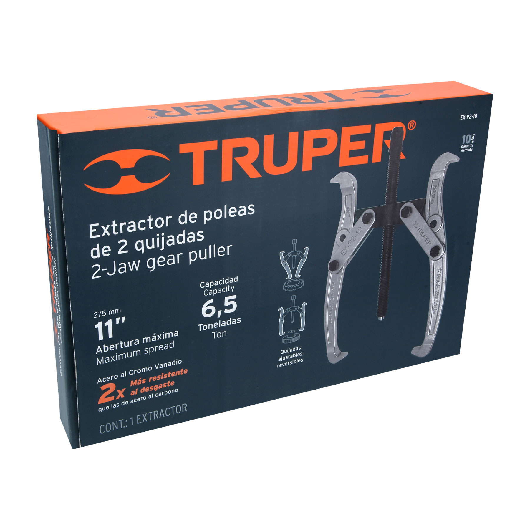 Extractor de poleas, 2 quijadas, 10", TRUPER TRUPER