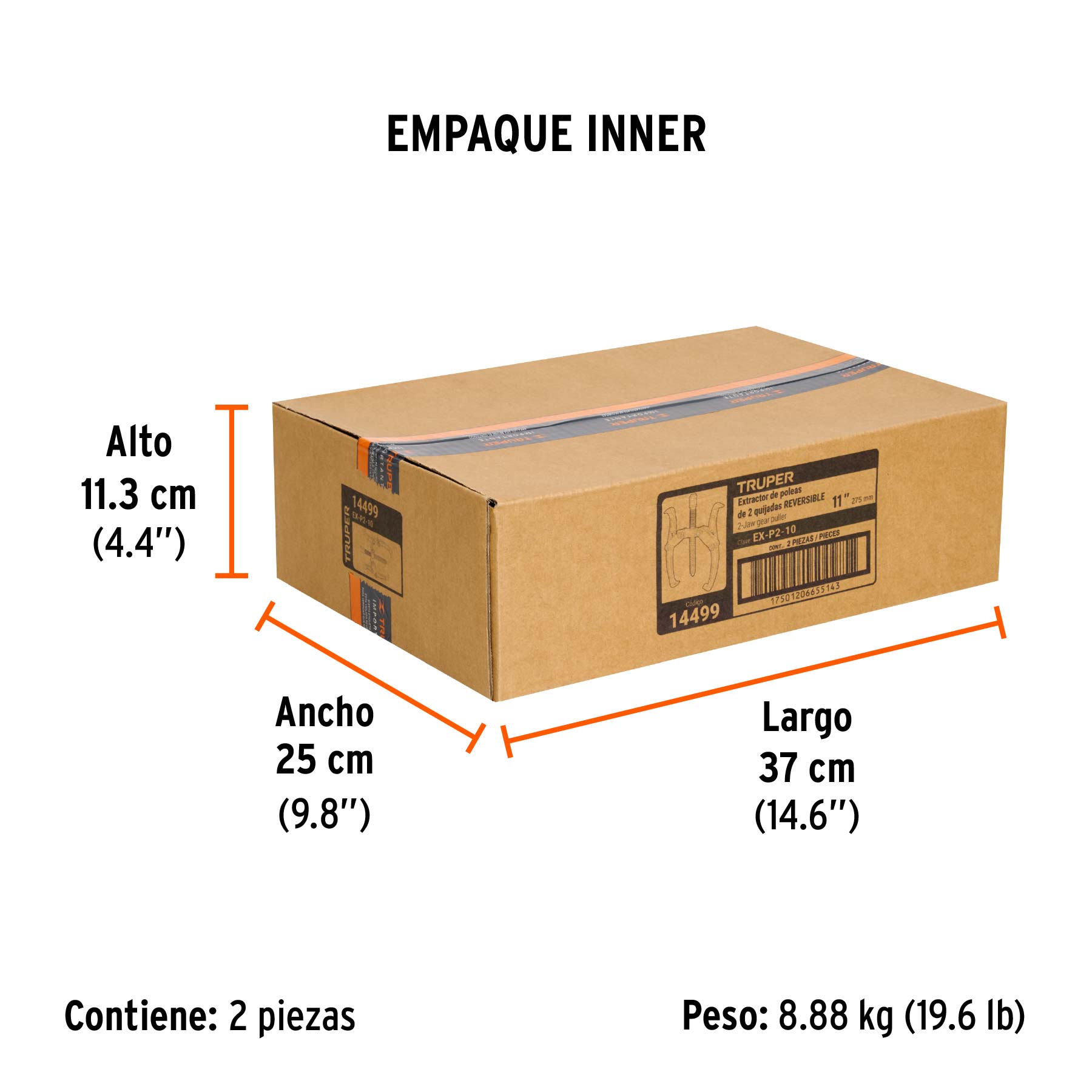 Extractor de poleas, 2 quijadas, 10", TRUPER TRUPER
