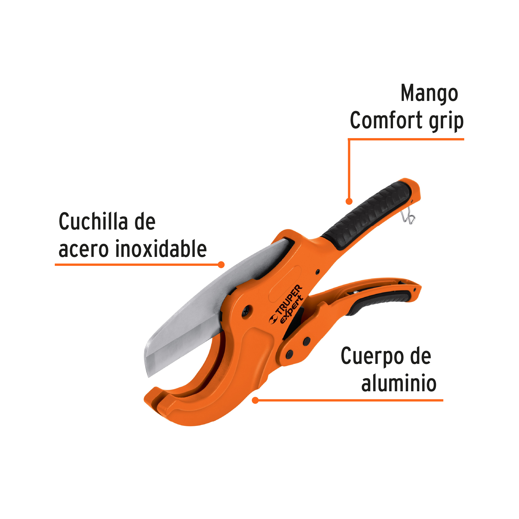 Cortador de tubo plástico, corte 2-1/2" (65 mm), EXPERT TRUPER