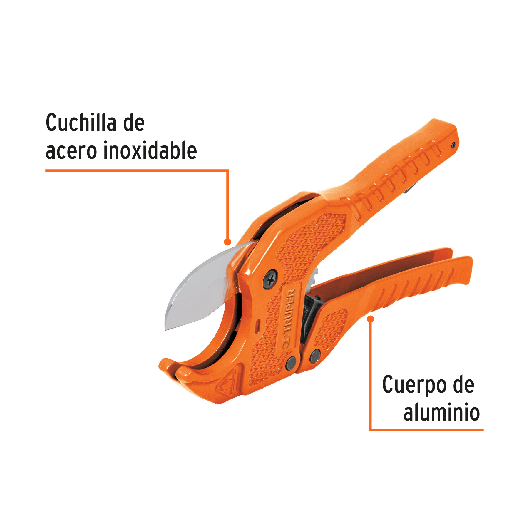 Cortador de tubo plástico, corte 1-5/8" (41 mm), TRUPER TRUPER