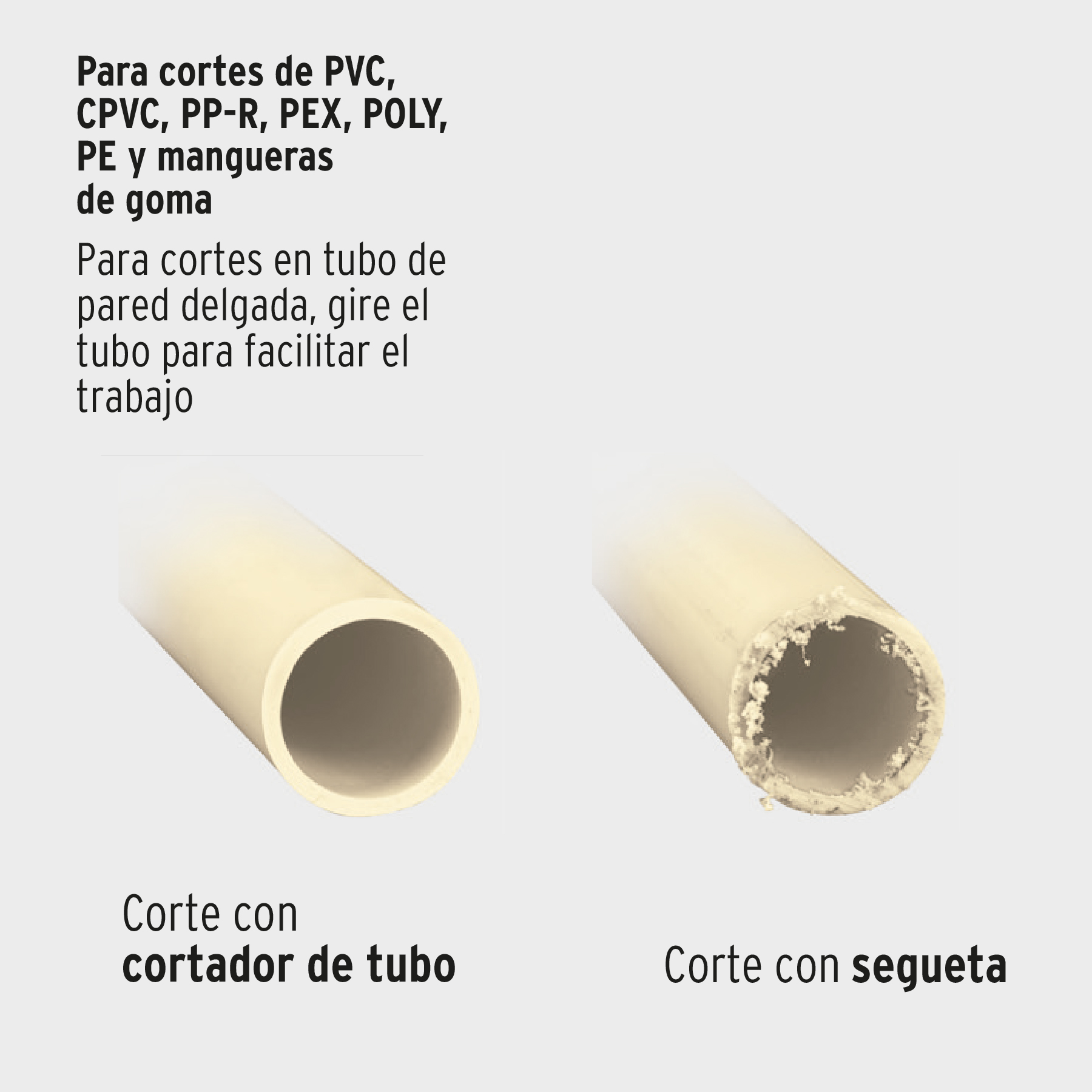 Cortador de tubo plástico, corte 1-5/8" (41 mm), TRUPER TRUPER