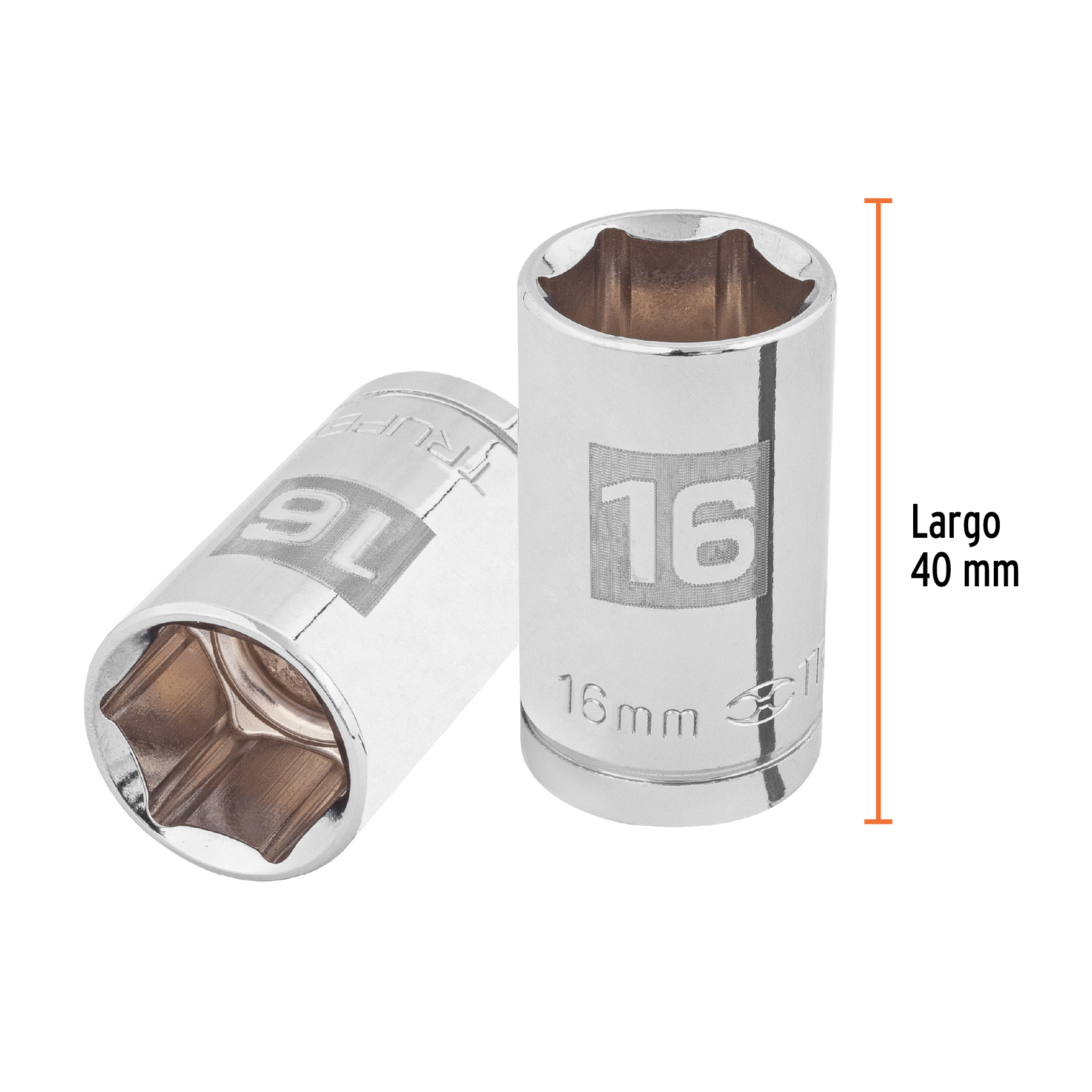 Dado de 16 mm, 6 puntas, cuadro 1/2", TRUPER TRUPER