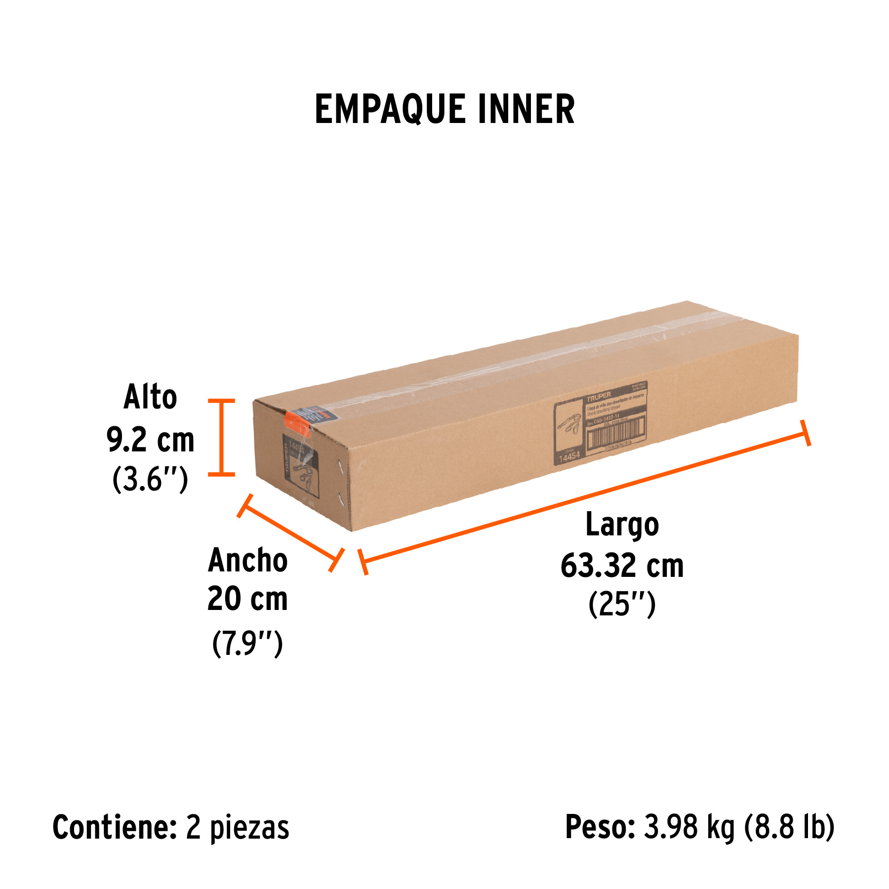 Línea de vida absorbedor impacto, doble brazo, gancho grande TRUPER