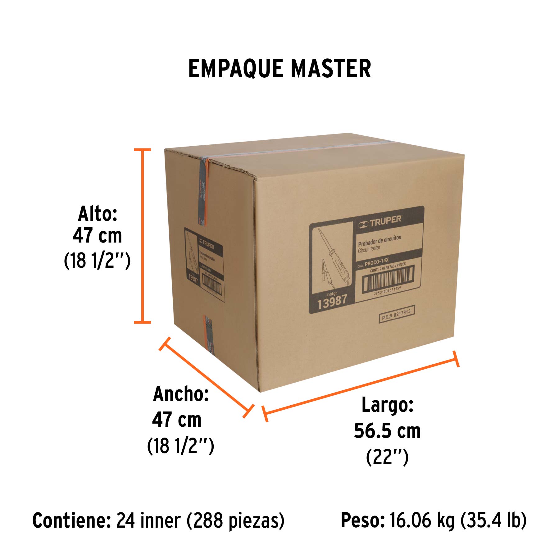 Probador de circuitos de corriente directa 14 cm c/caimán TRUPER