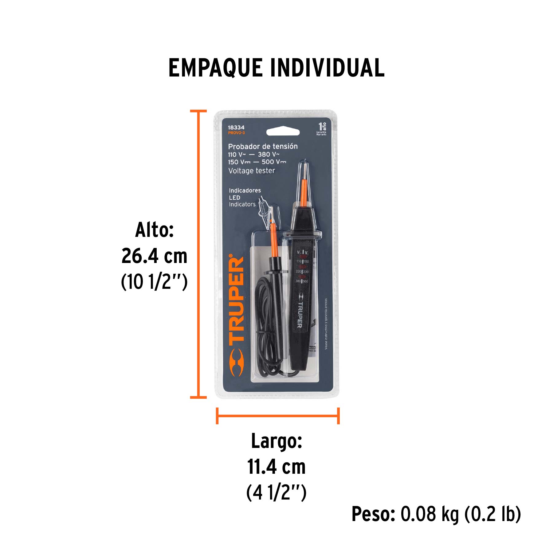 Probador de tensión C.A. / C.C., TRUPER TRUPER