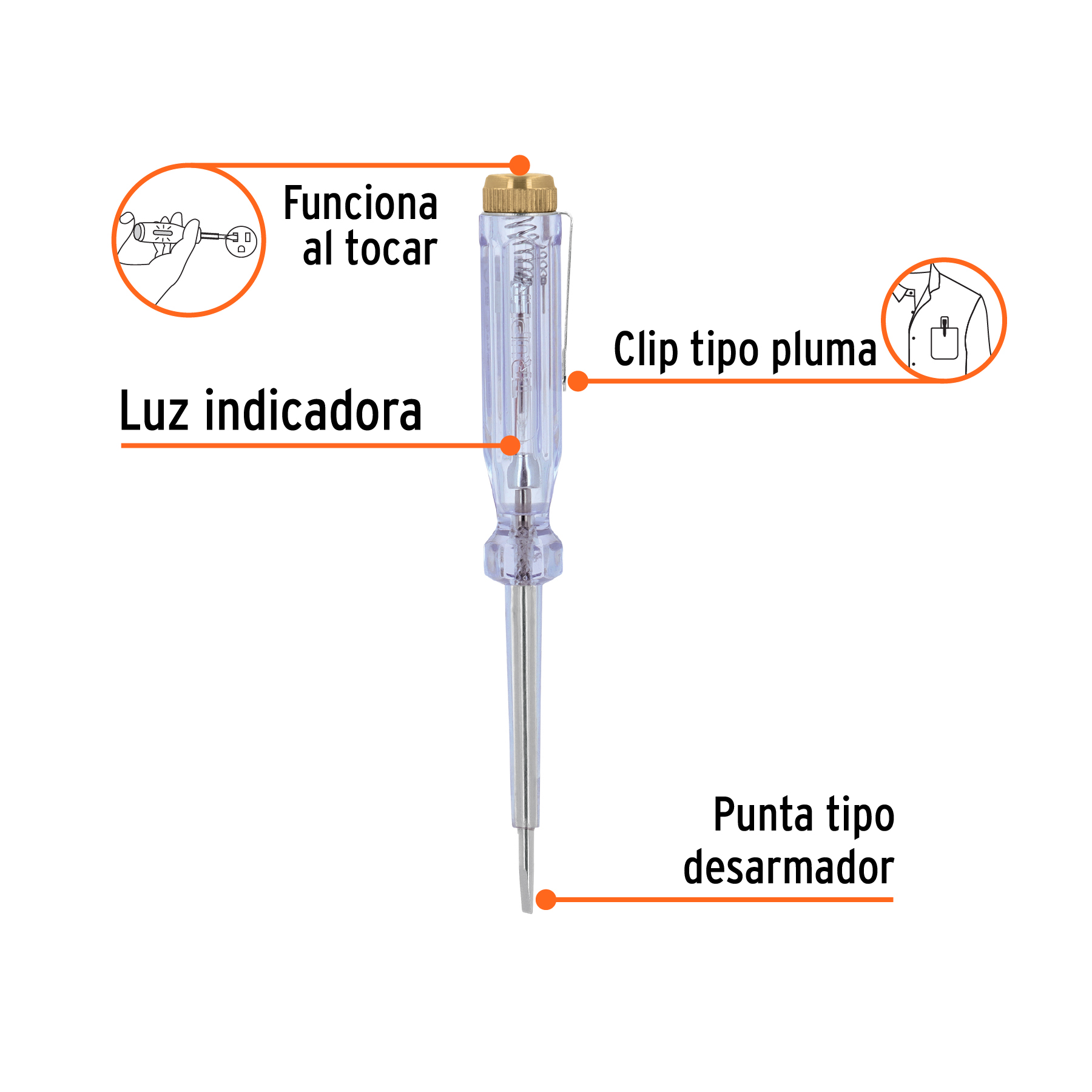 Probador de circuitos de corriente alterna 14 cm, TRUPER TRUPER
