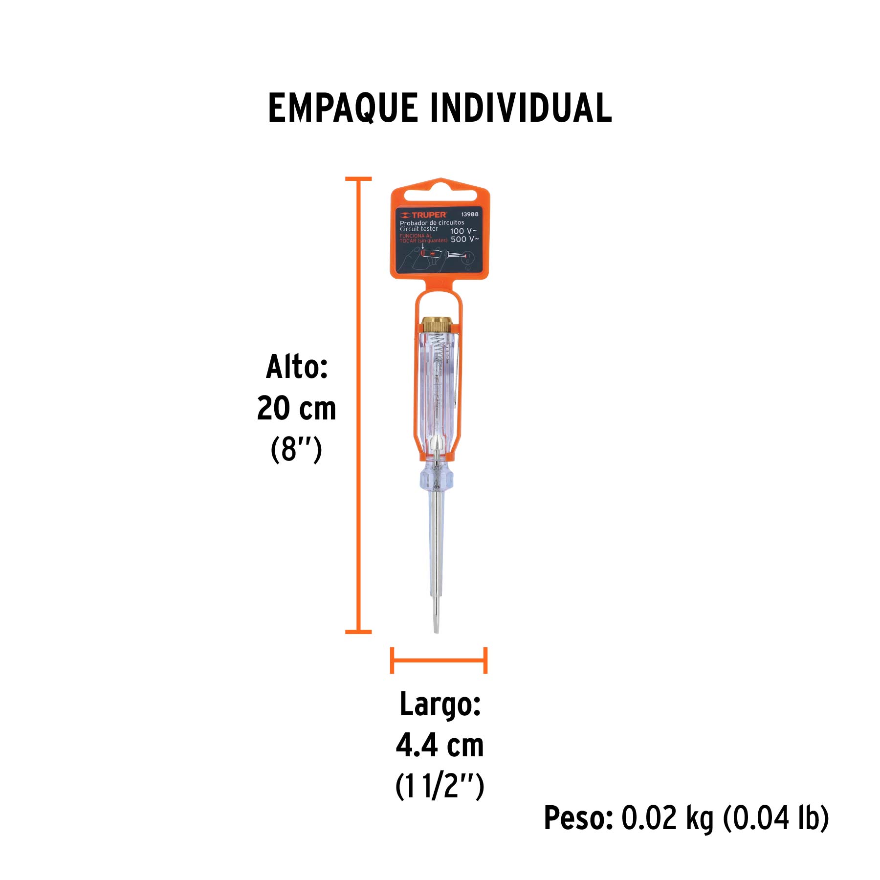 Probador de circuitos de corriente alterna 14 cm, TRUPER TRUPER