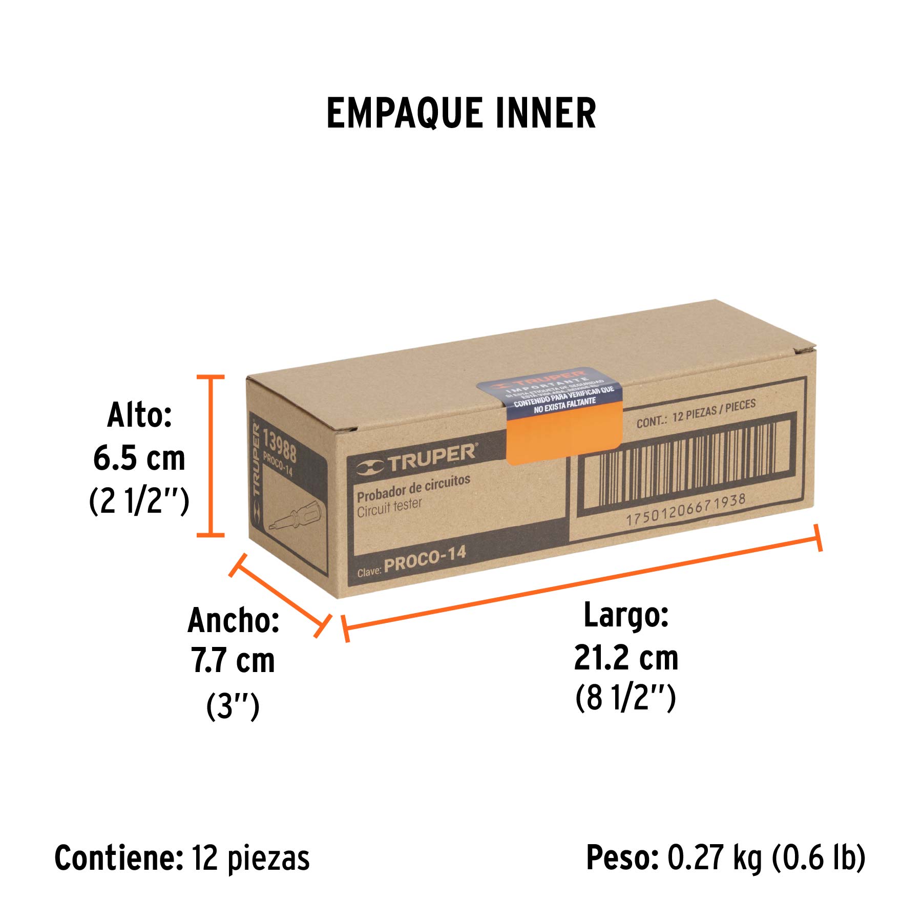 Probador de circuitos de corriente alterna 14 cm, TRUPER TRUPER