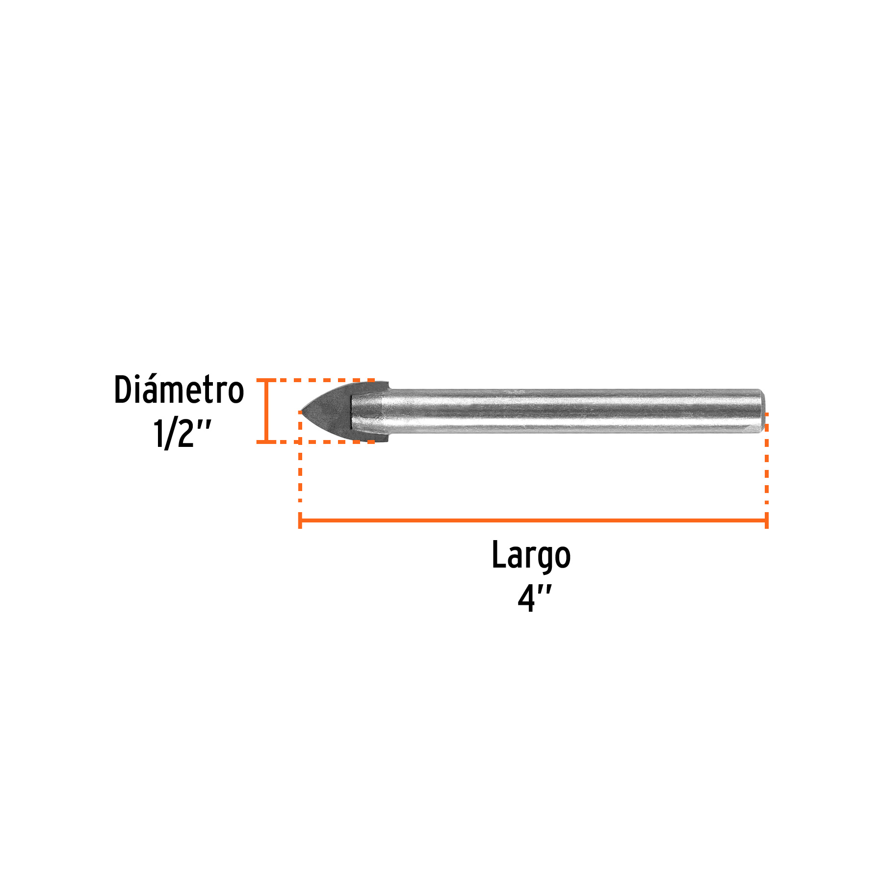 Broca para vidrio y azulejo de 1/2", TRUPER TRUPER