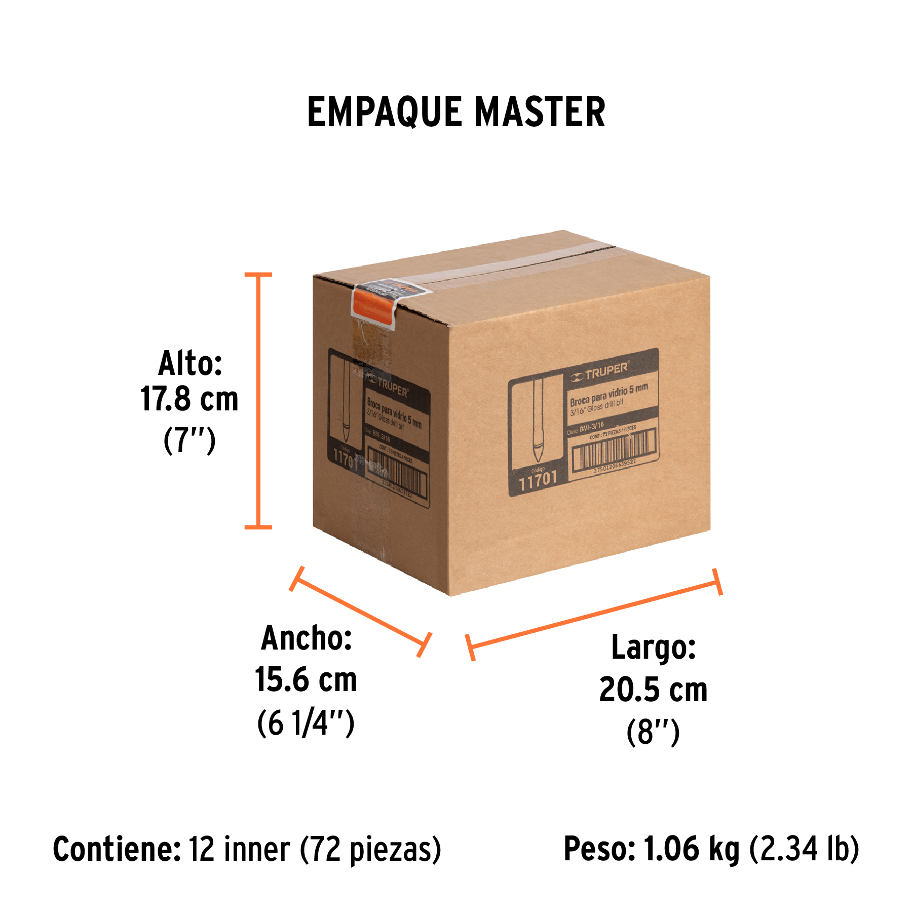 Broca para vidrio y azulejo de 3/16", TRUPER TRUPER
