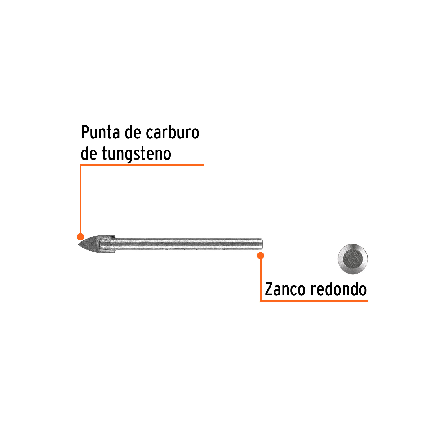Broca para vidrio y azulejo de 1/4", TRUPER TRUPER