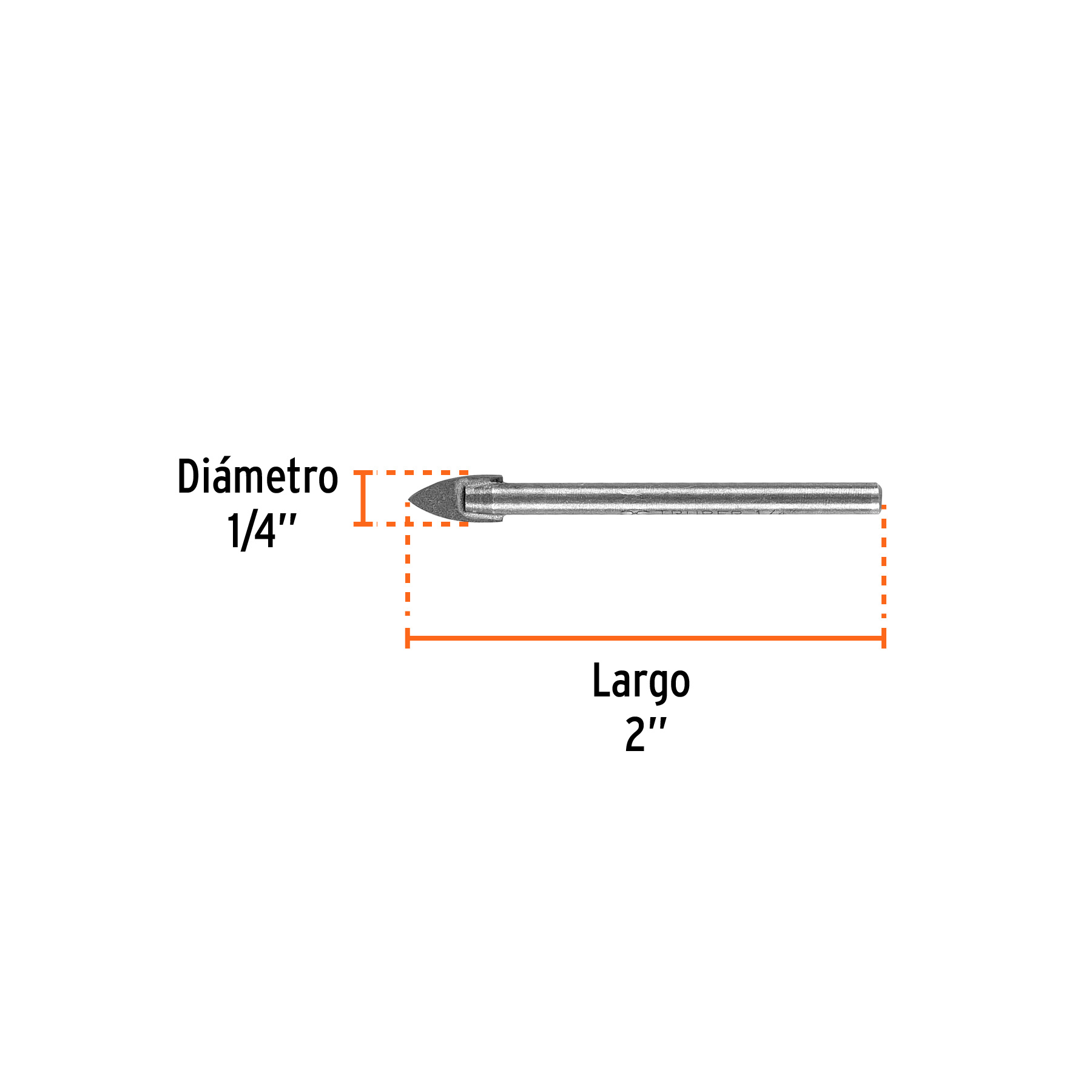 Broca para vidrio y azulejo de 1/4", TRUPER TRUPER