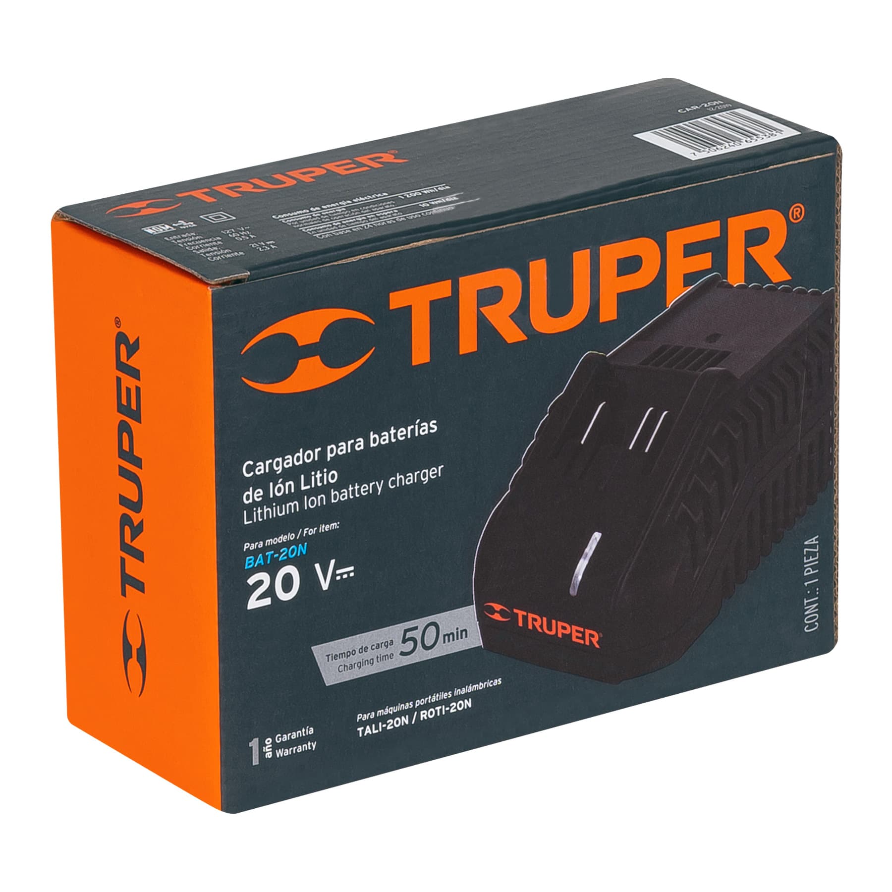 Cargador baterías de ion litio 20V para TALI-20N y ROTI-20N TRUPER
