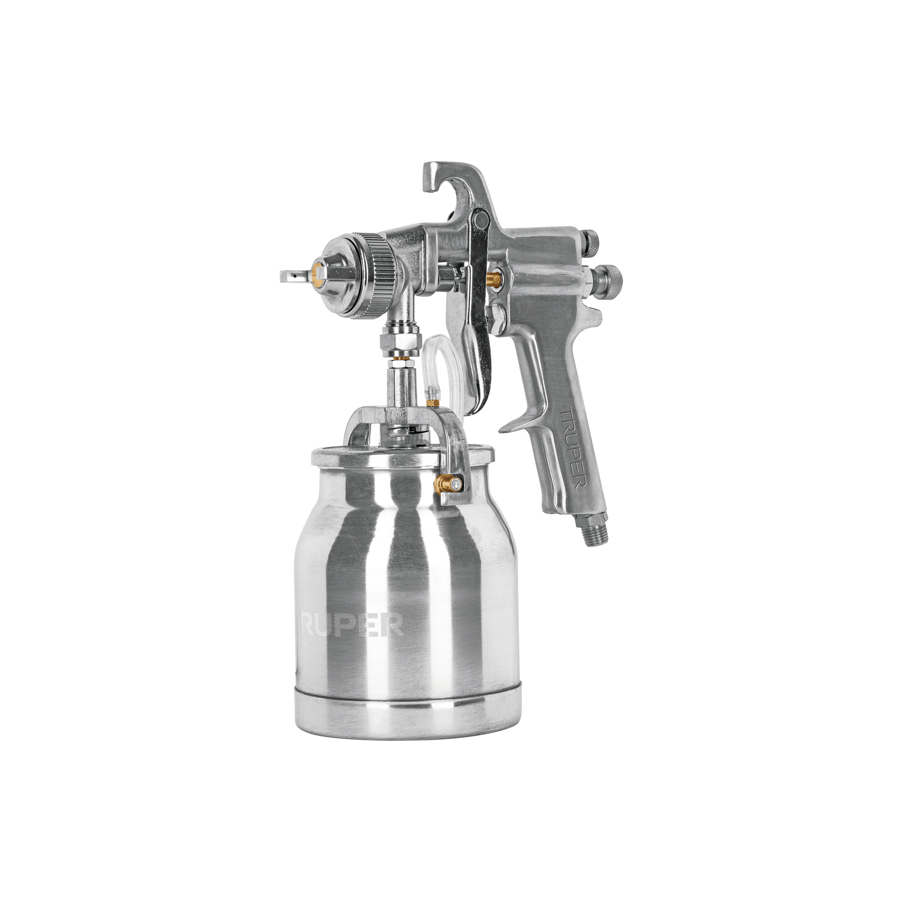 Pistola p/pintar succión HVHP vaso alum, 1.8mm, 2 vál TRUPER TRUPER