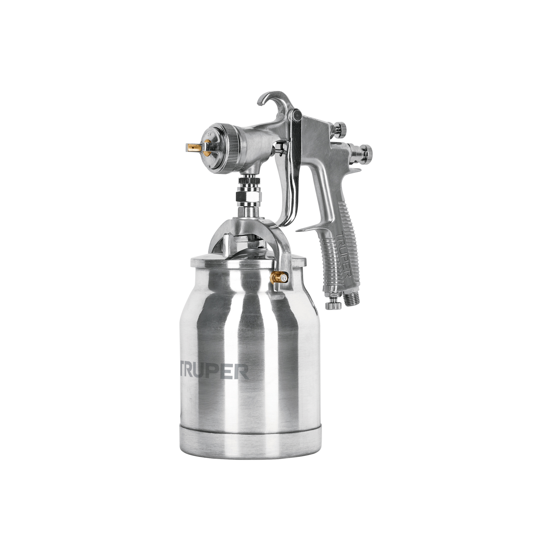 Pistola p/pintar succión HVLP vaso aluminio, 1.4 mm, TRUPER TRUPER