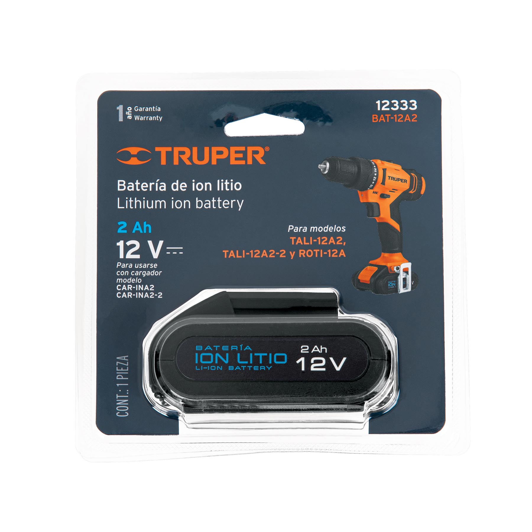 Batería ion litio, 12V, para ROTI-20A y TALI-12A2 TRUPER