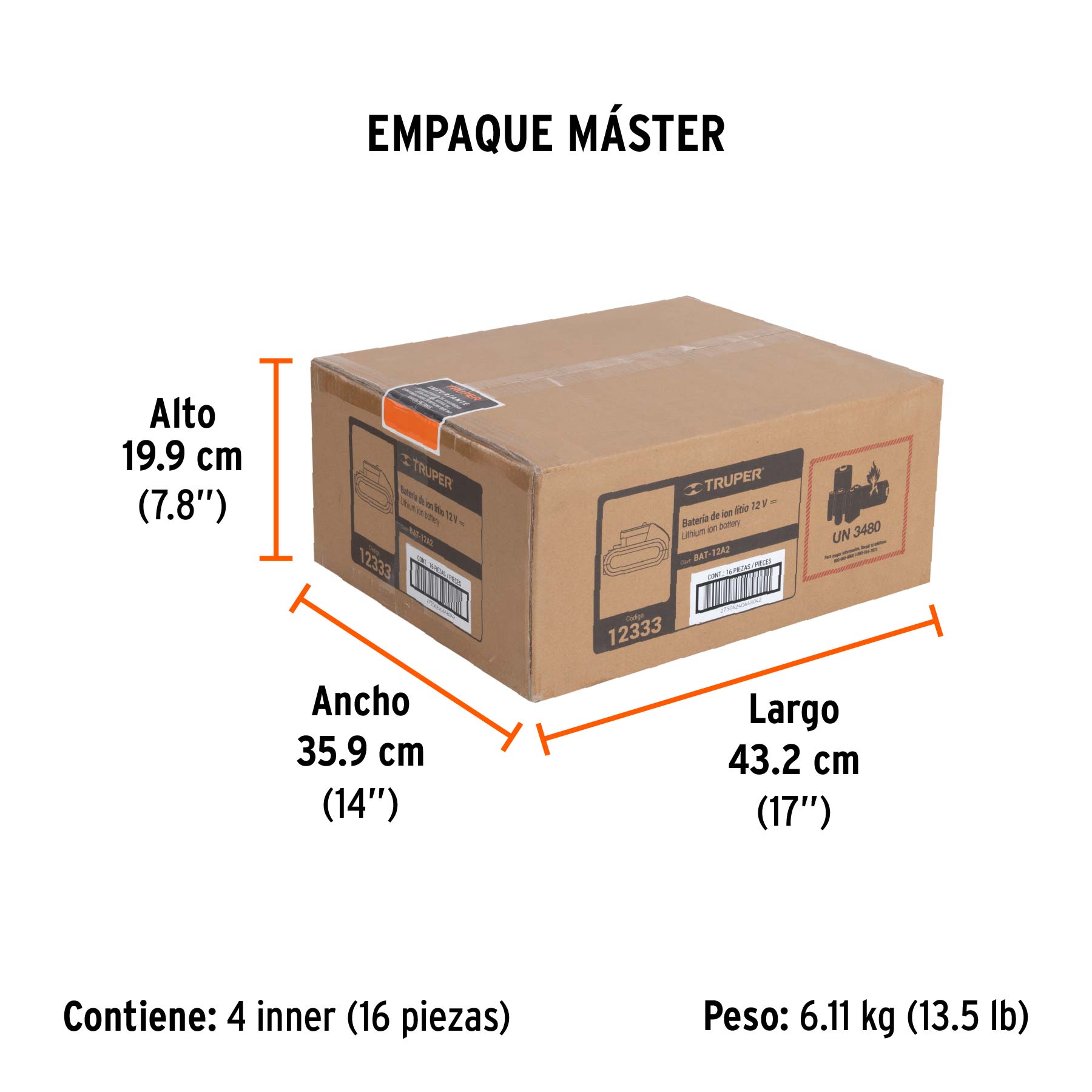 Batería ion litio, 12V, para ROTI-20A y TALI-12A2 TRUPER