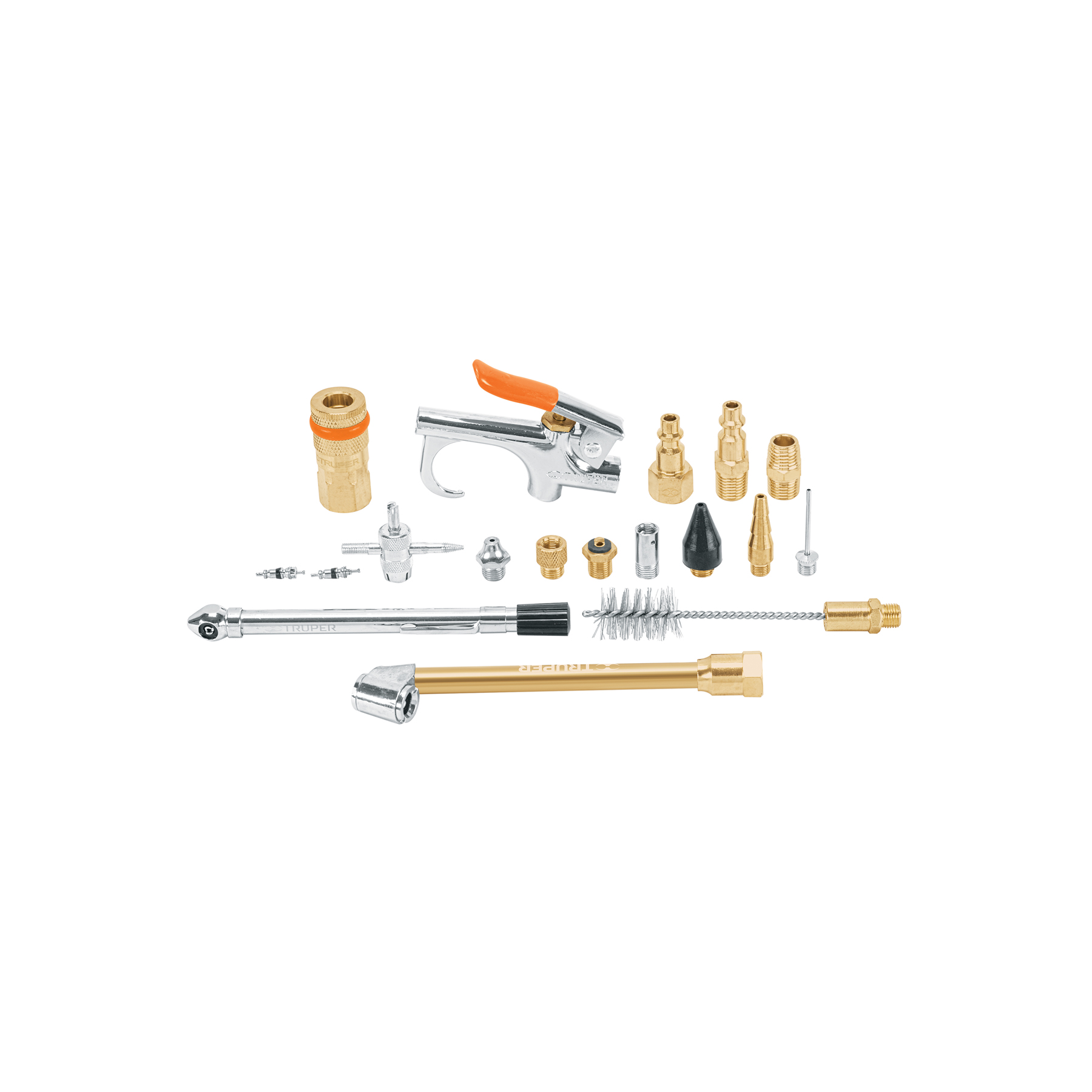 Juego de 18 accesorios neumáticos, cuerda 1/4" NPT, TRUPER TRUPER
