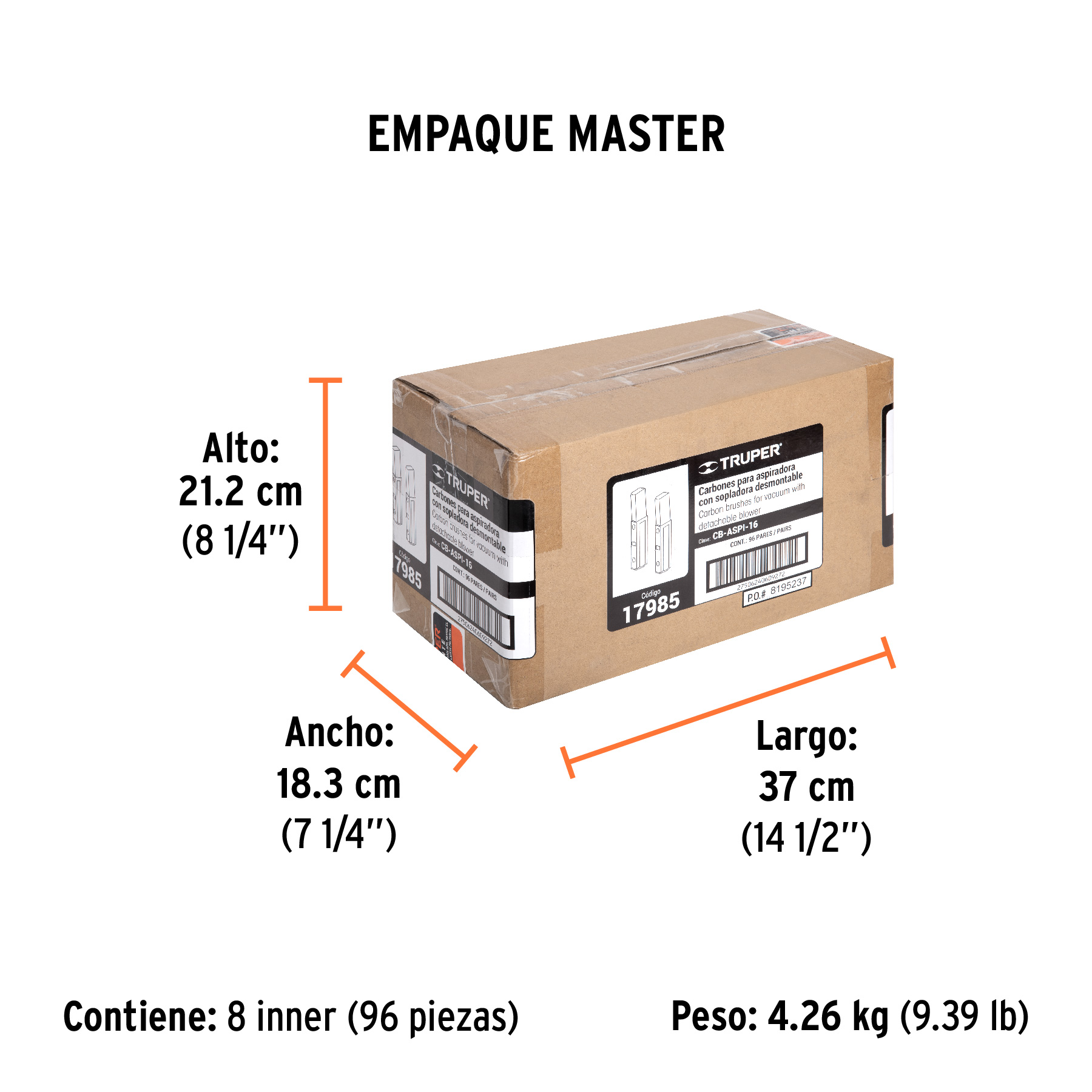 Bolsa con 2 carbones de repuesto para ASPI-16, TRUPER TRUPER