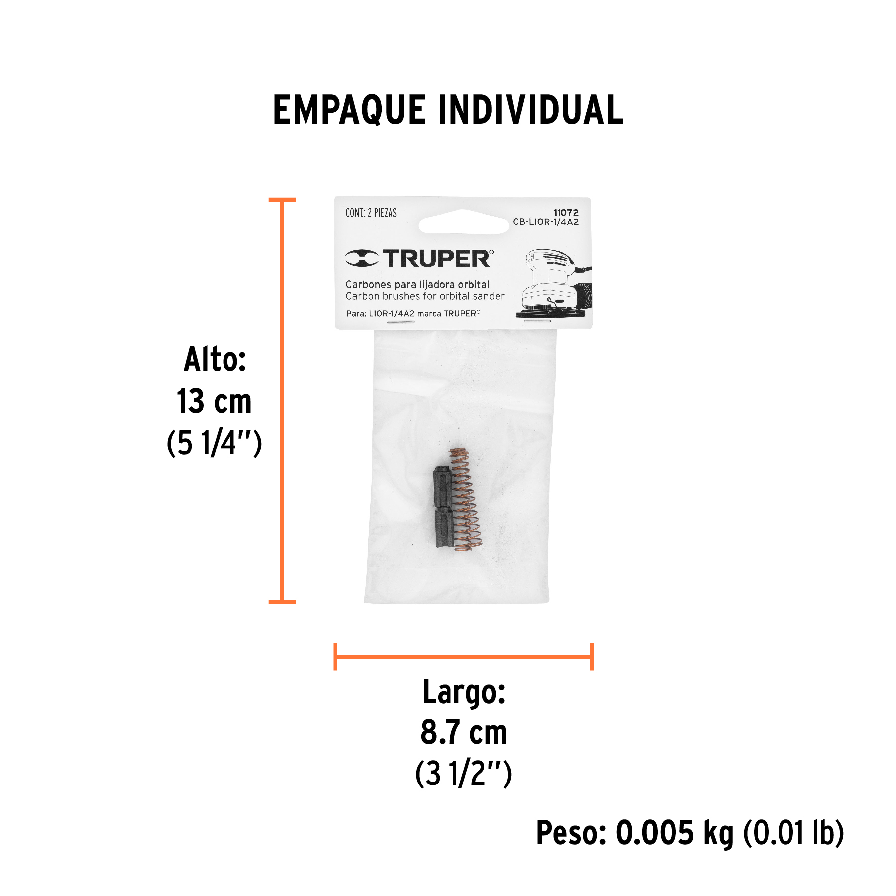 Bolsa con 2 carbones de repuesto para LIOR-1/4A2, TRUPER TRUPER