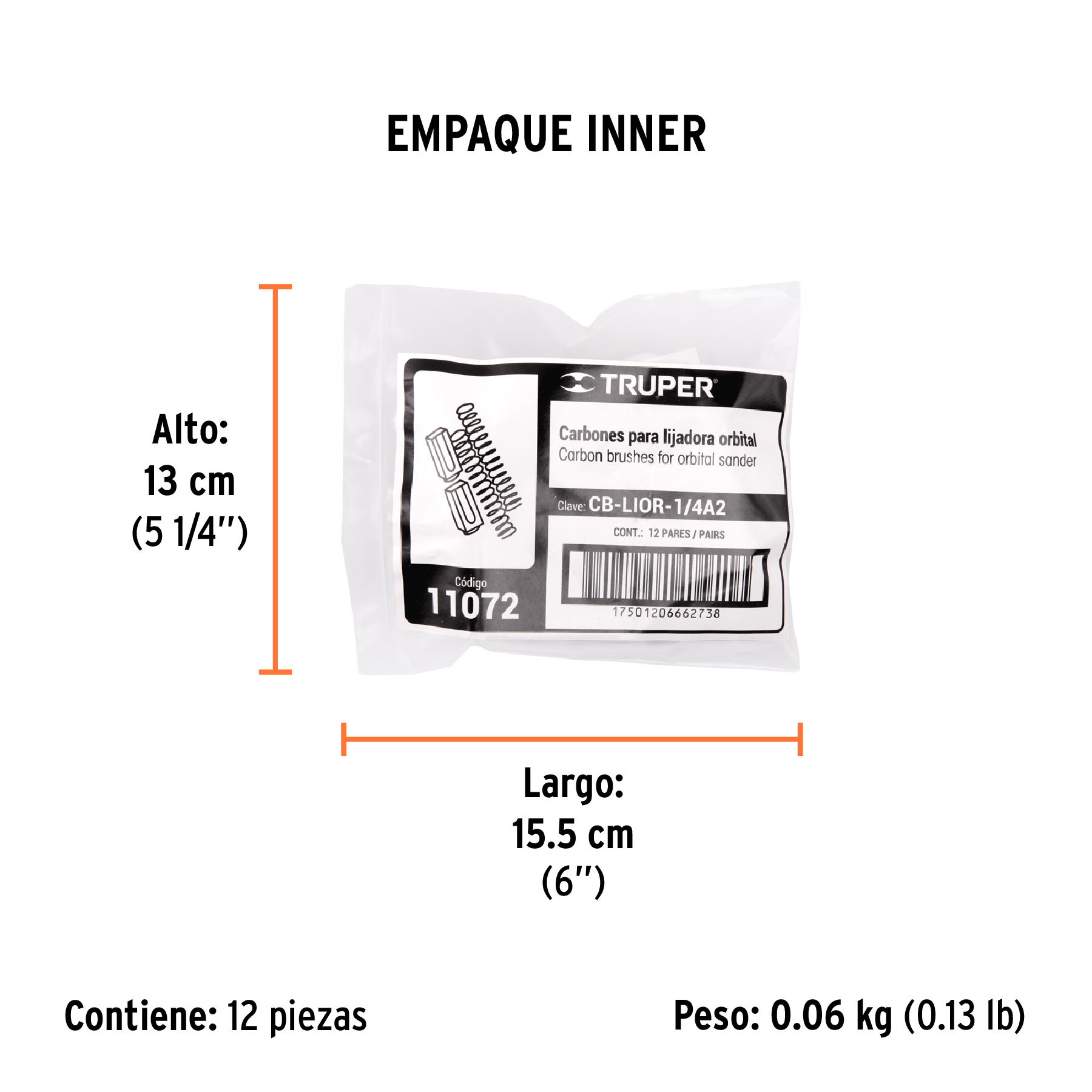 Bolsa con 2 carbones de repuesto para LIOR-1/4A2, TRUPER TRUPER