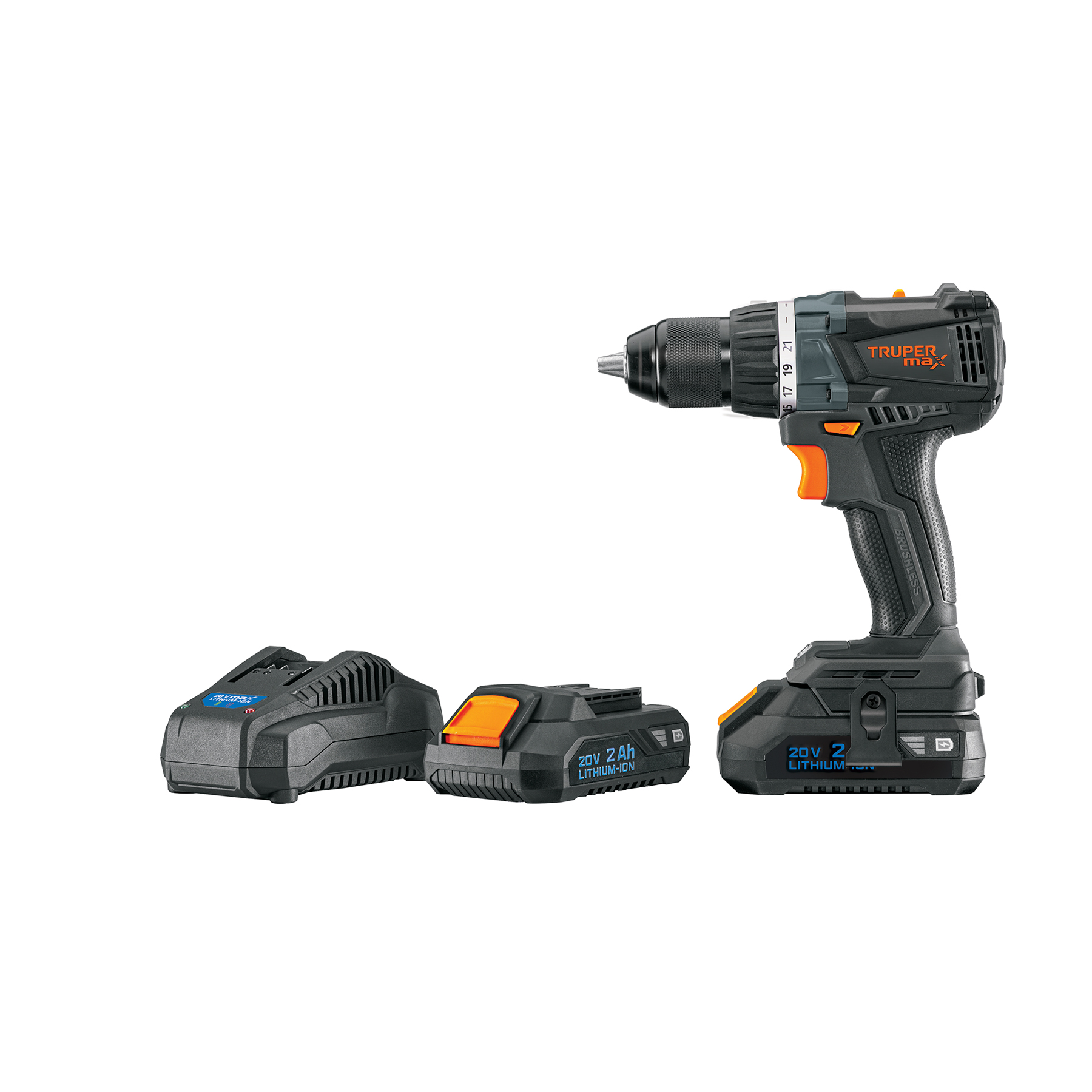 Taladro 1/2", 20V, 2 baterías 2Ah, MAX TRUPER