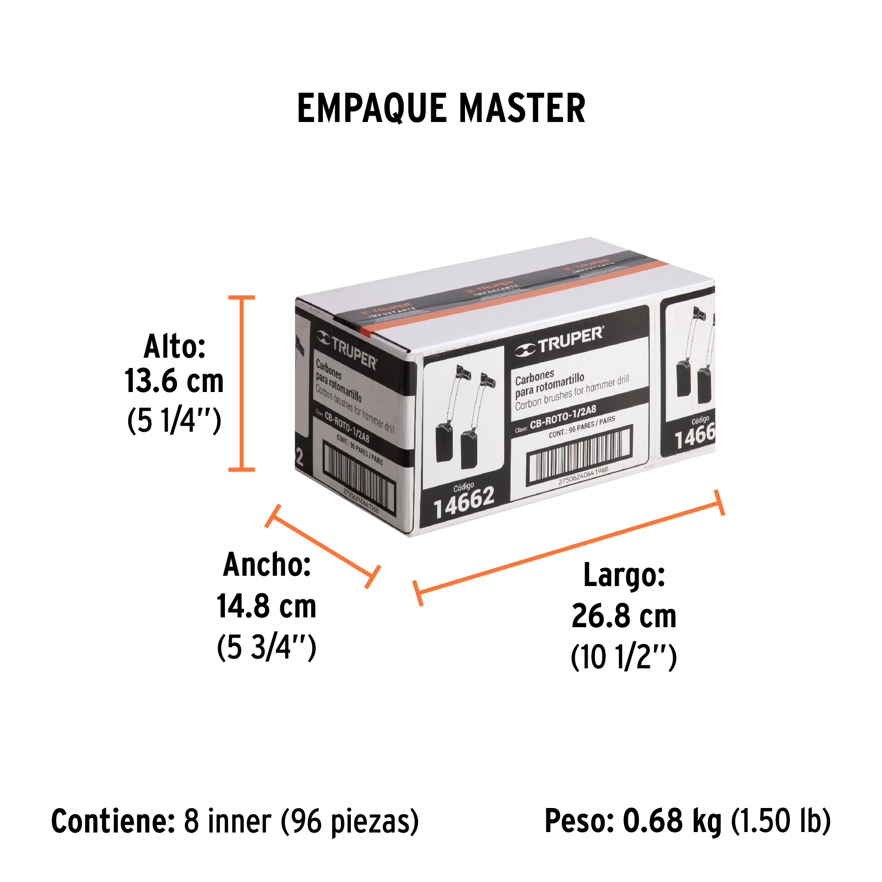 Bolsa con 2 carbones de repuesto para ROTO-1/2A8, TRUPER TRUPER