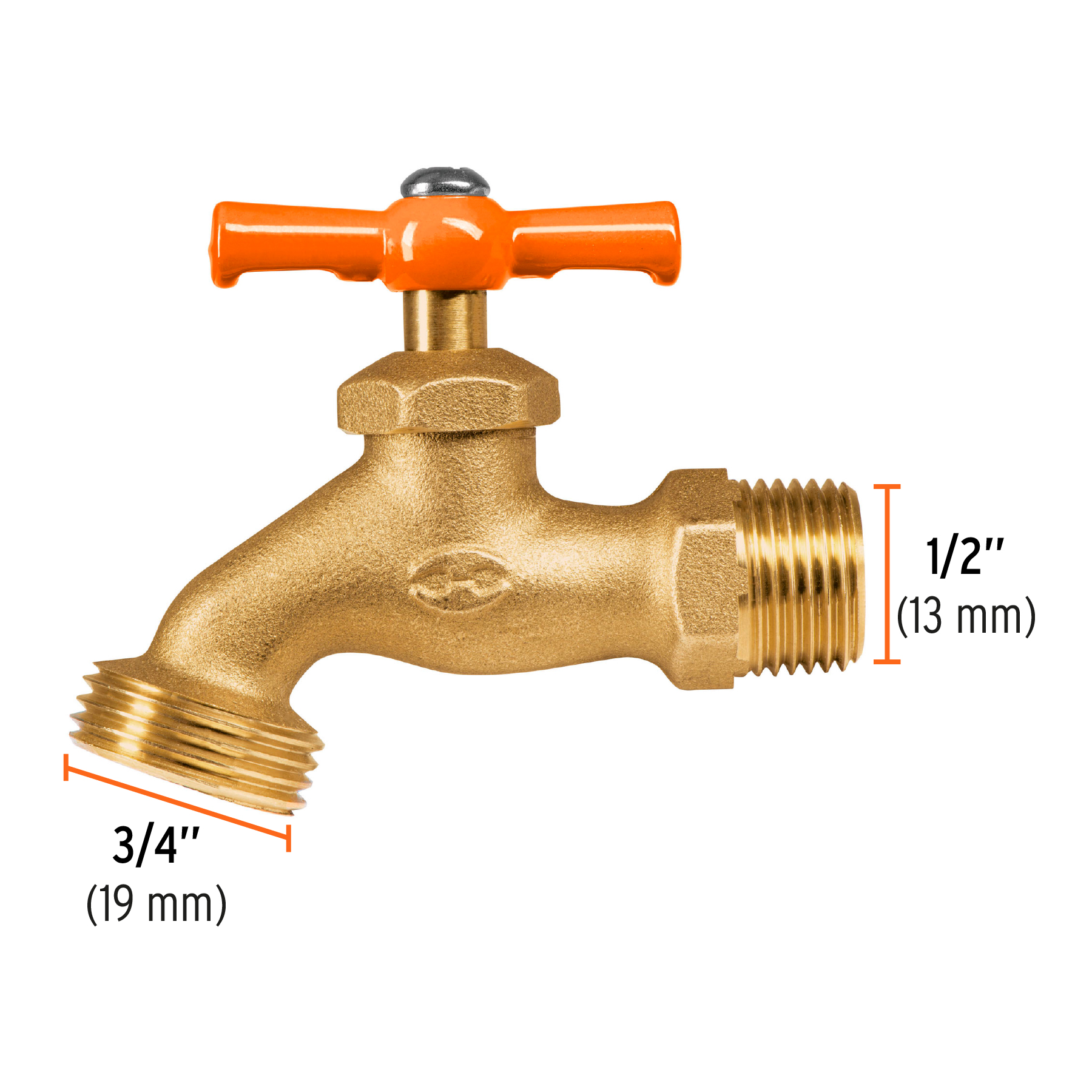 Llave p/manguera, de latón 140g, 1/2", blíster, TRUPER TRUPER