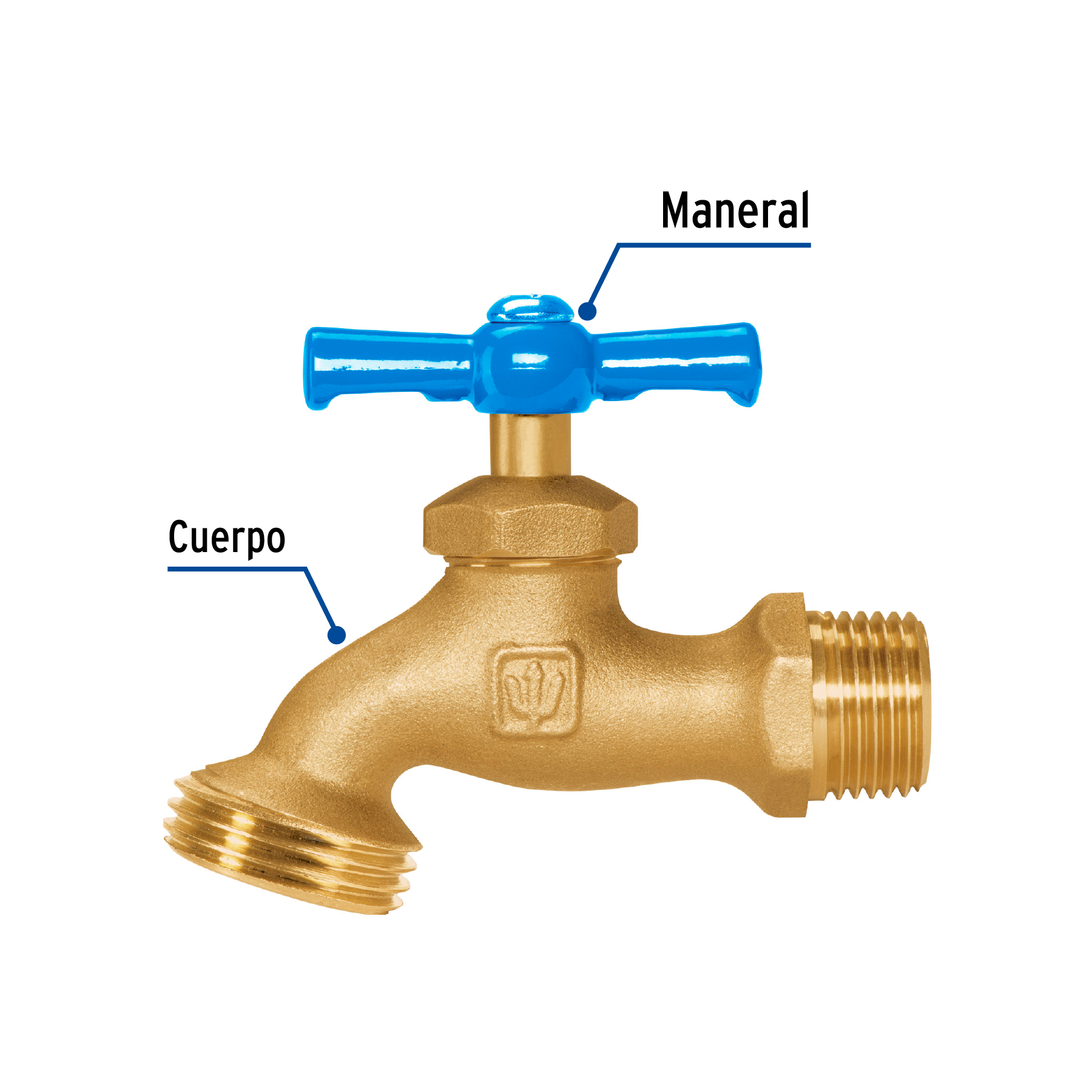 Llave p/manguera, de latón, 140g, 1/2", granel, FOSET TRUPER