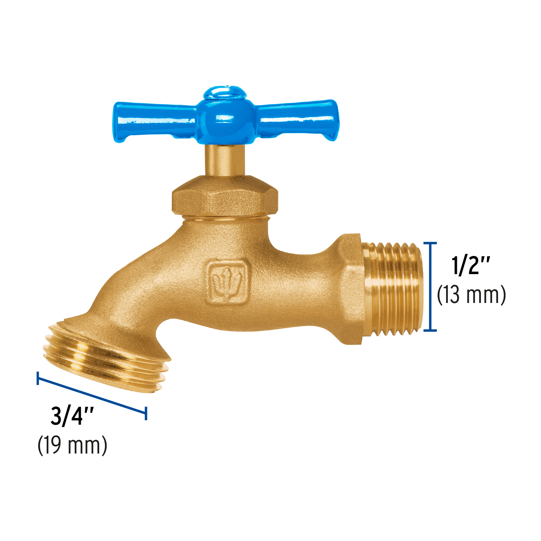 Llave p/manguera, de latón, 140g, 1/2", granel, FOSET TRUPER