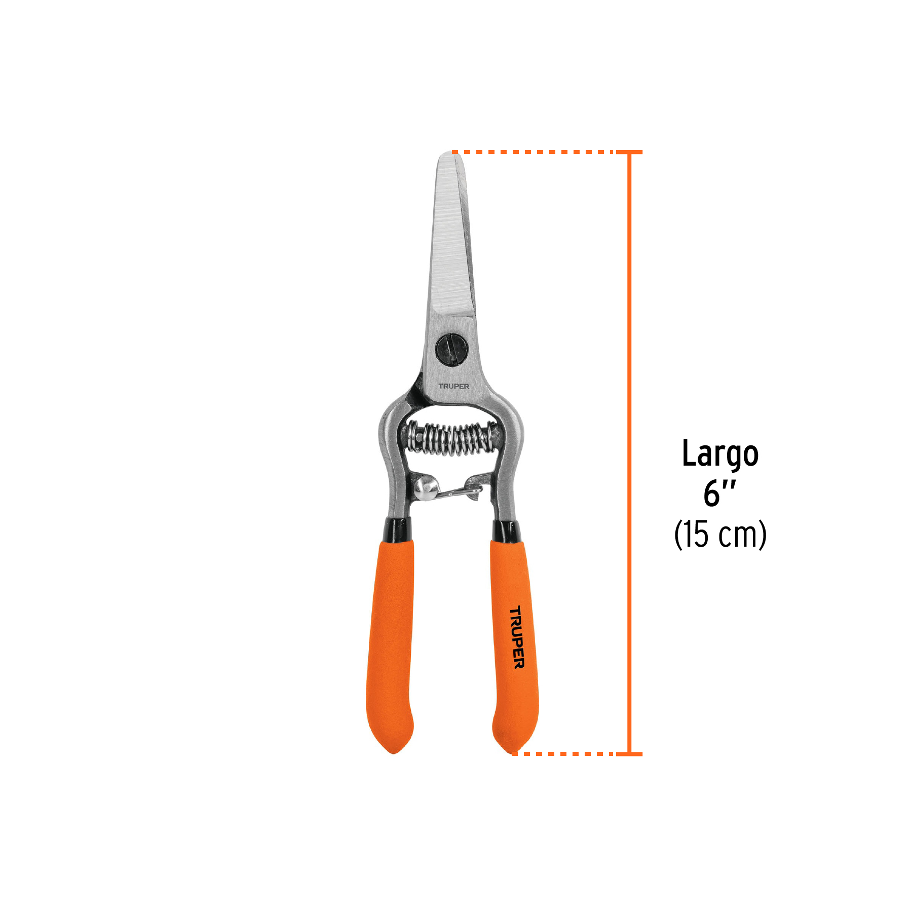 Tijera forjada para poda 6", recta, corte de frutas, TRUPER TRUPER