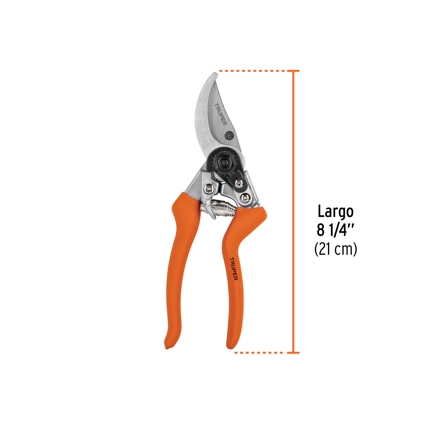 Tijera para poda 8" de aluminio cuchilla de paso, TRUPER TRUPER