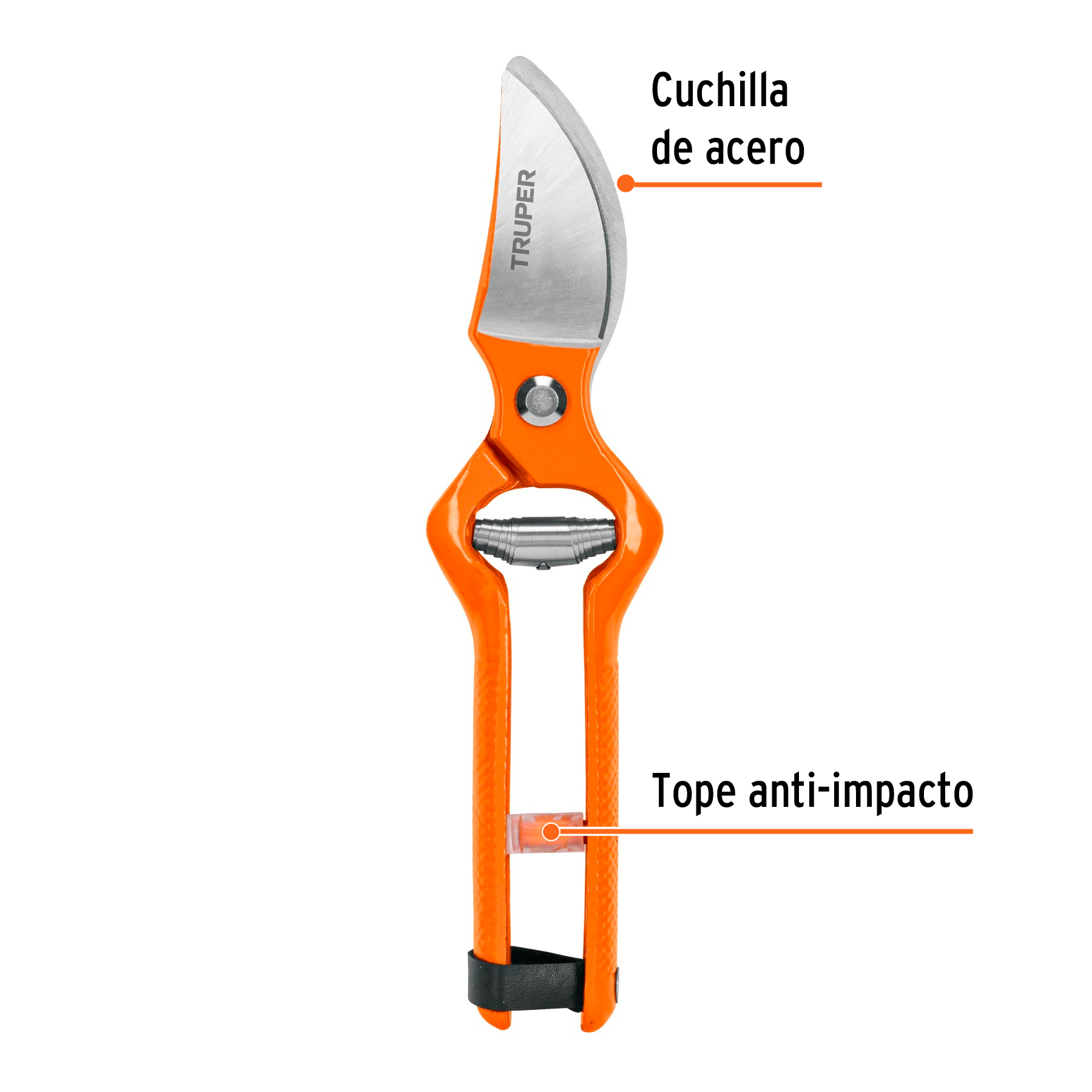 Tijera para poda 9-1/2" forjada cuchilla de paso, TRUPER TRUPER