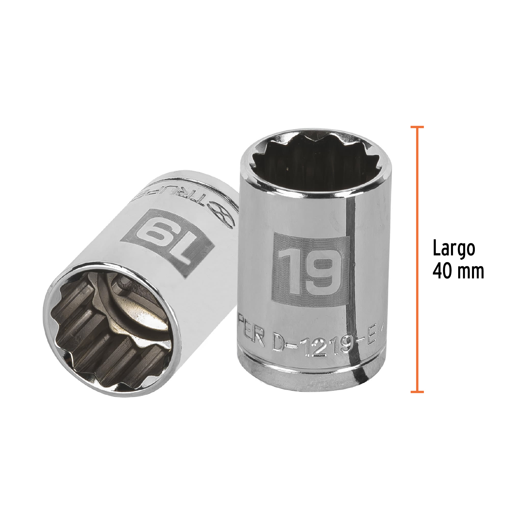Dado de 19 mm, 12 puntas, cuadro 1/2", TRUPER TRUPER