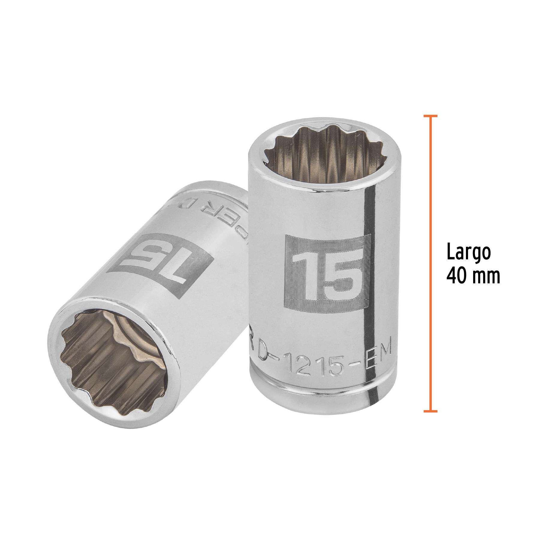 Dado de 15 mm, 12 puntas, cuadro 1/2", TRUPER TRUPER