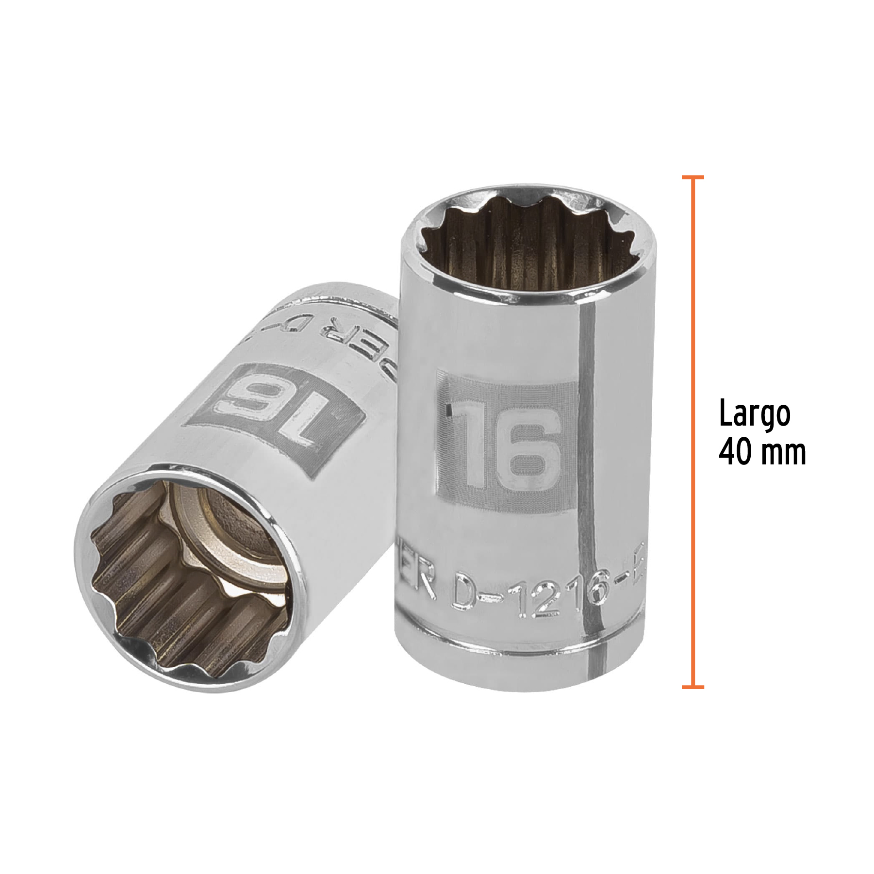 Dado de 16 mm, 12 puntas, cuadro 1/2", TRUPER TRUPER