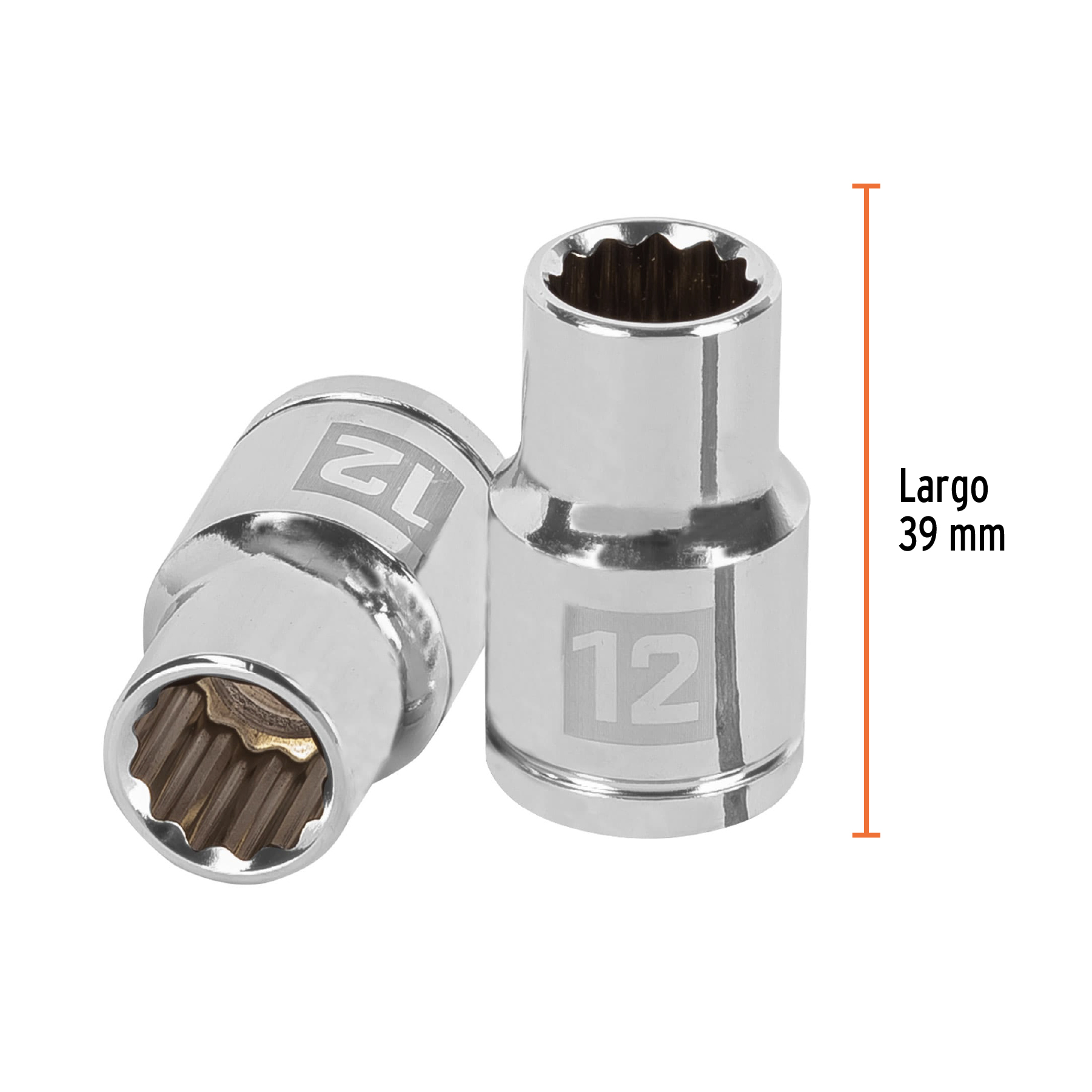 Dado de 12 mm, 12 puntas, cuadro 1/2", TRUPER TRUPER