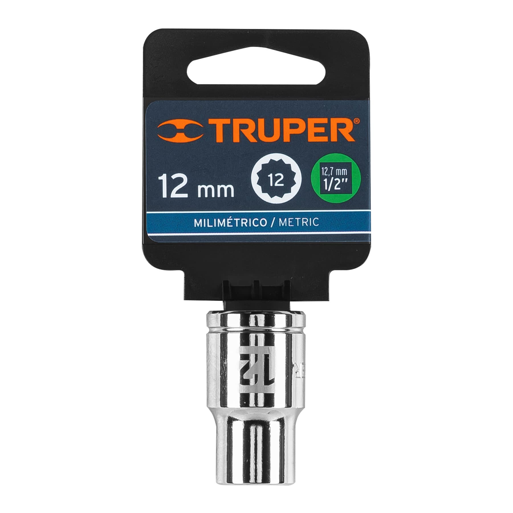 Dado de 12 mm, 12 puntas, cuadro 1/2", TRUPER TRUPER