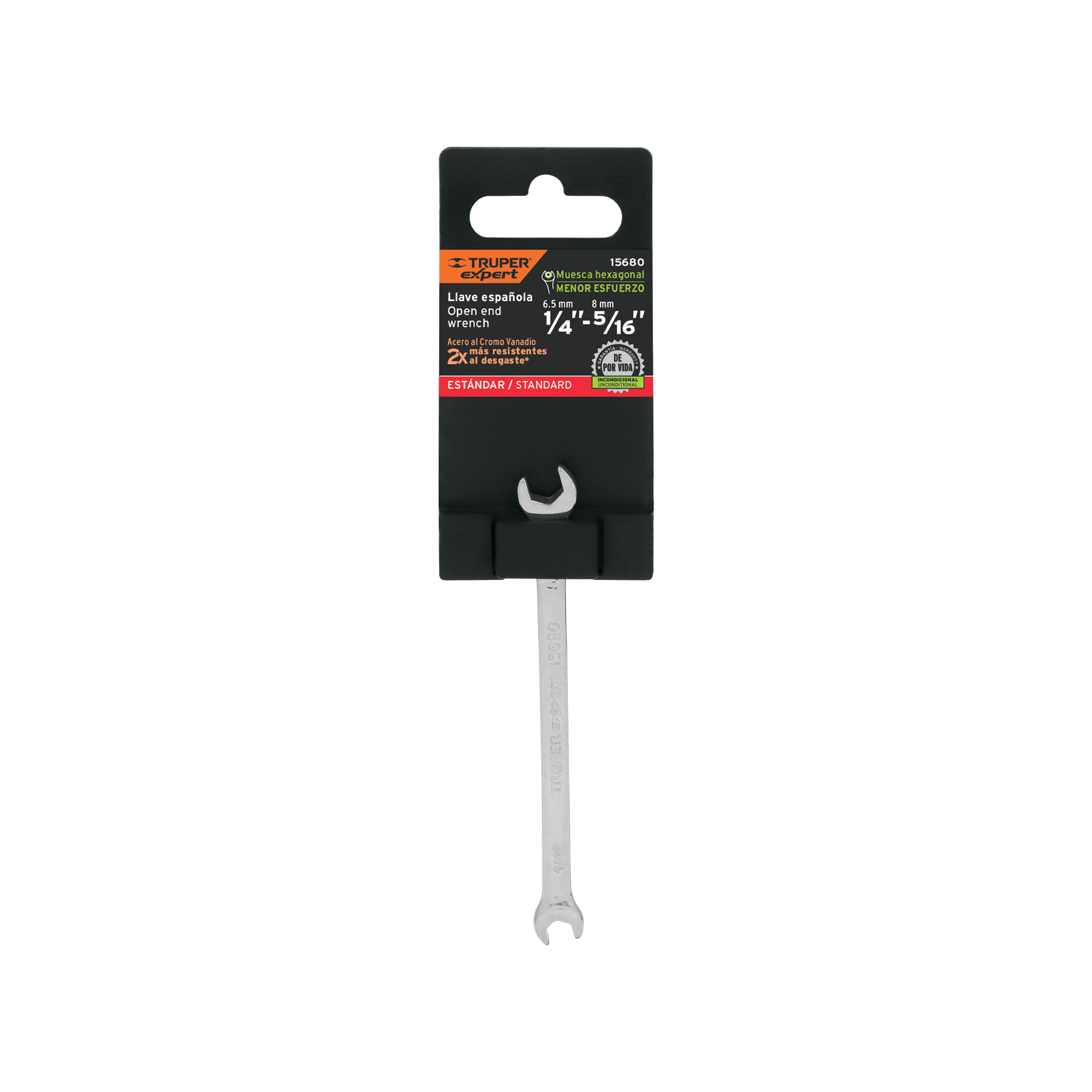 Llave española, 1/4 x 5/16" x 126 mm de largo, TRUPER EXPERT TRUPER