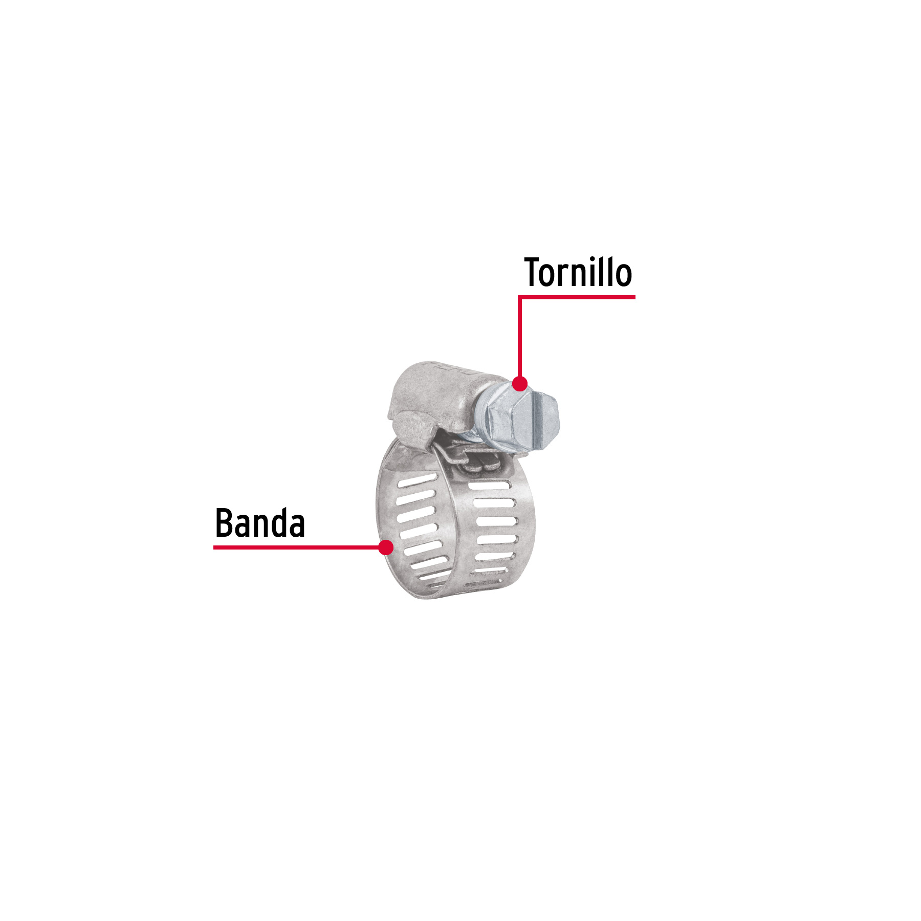 Bolsa con 10 abrazaderas sin fin # 6, 1/2 - 3/4", FIERO TRUPER